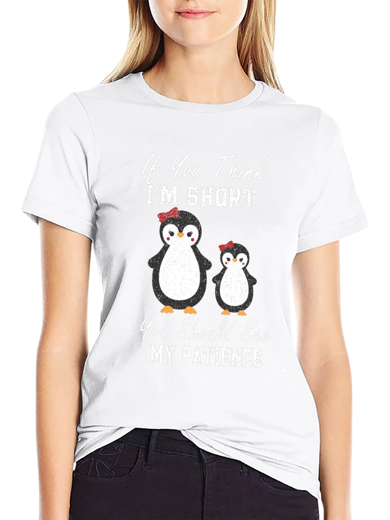 Black Penguin Patience T-Shirt: Short & Sassy view 9