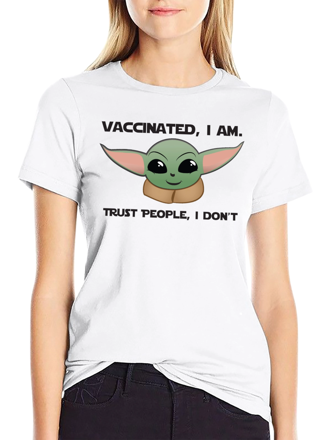Black Vaccinated, I Am T-Shirt view 9