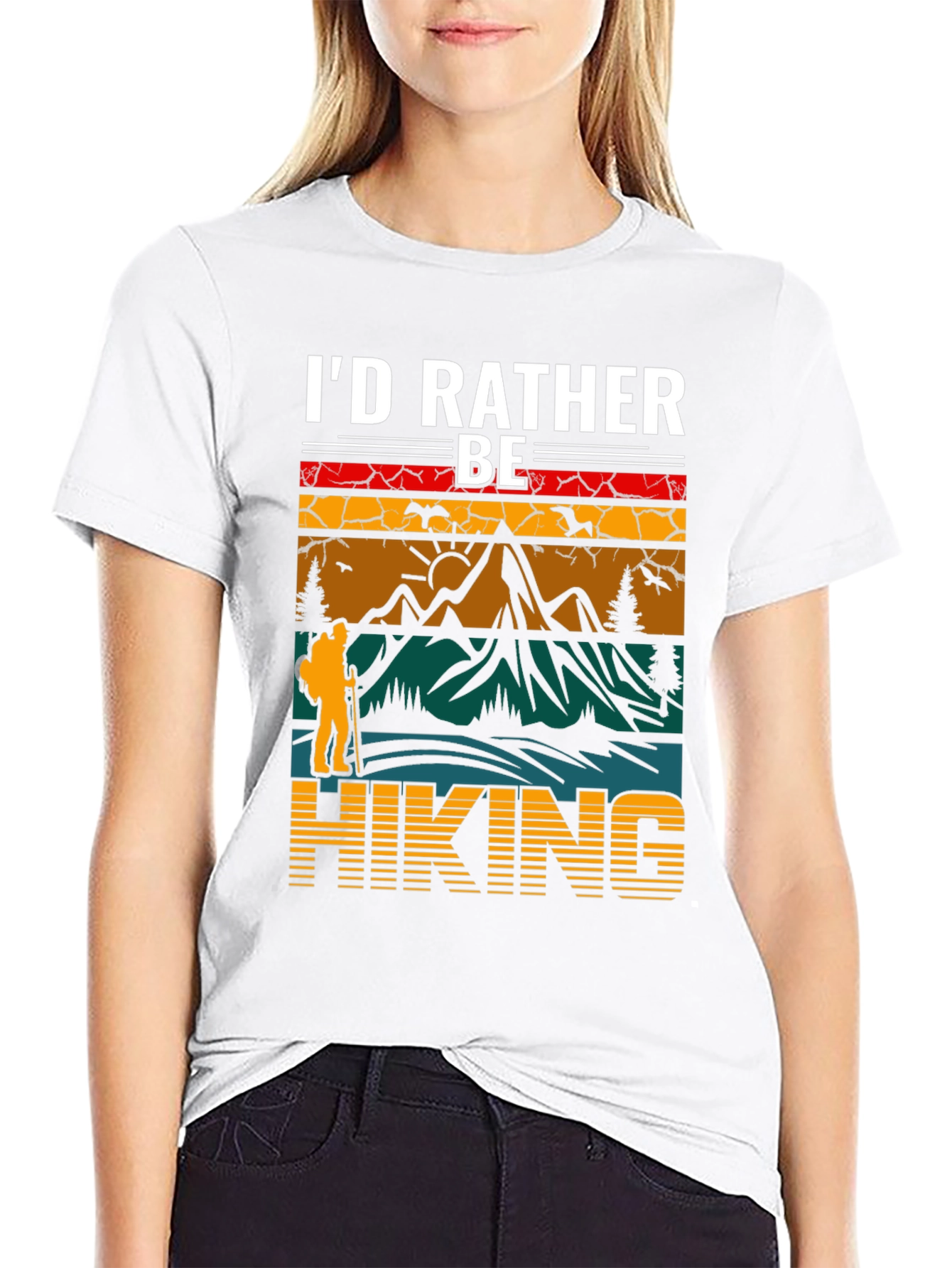 Black I'd Rather Be Hiking T-Shirt - Adventure Tee view 9
