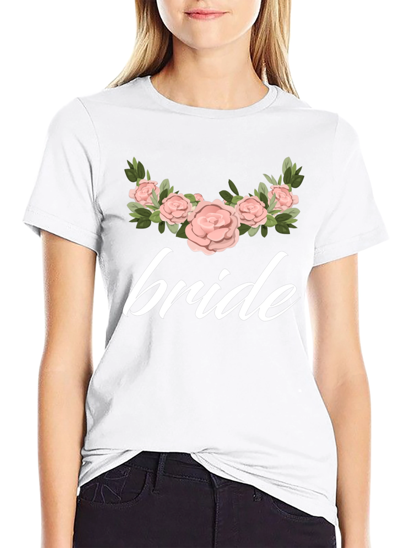 Black Bride Floral Graphic Black T-Shirt view 9
