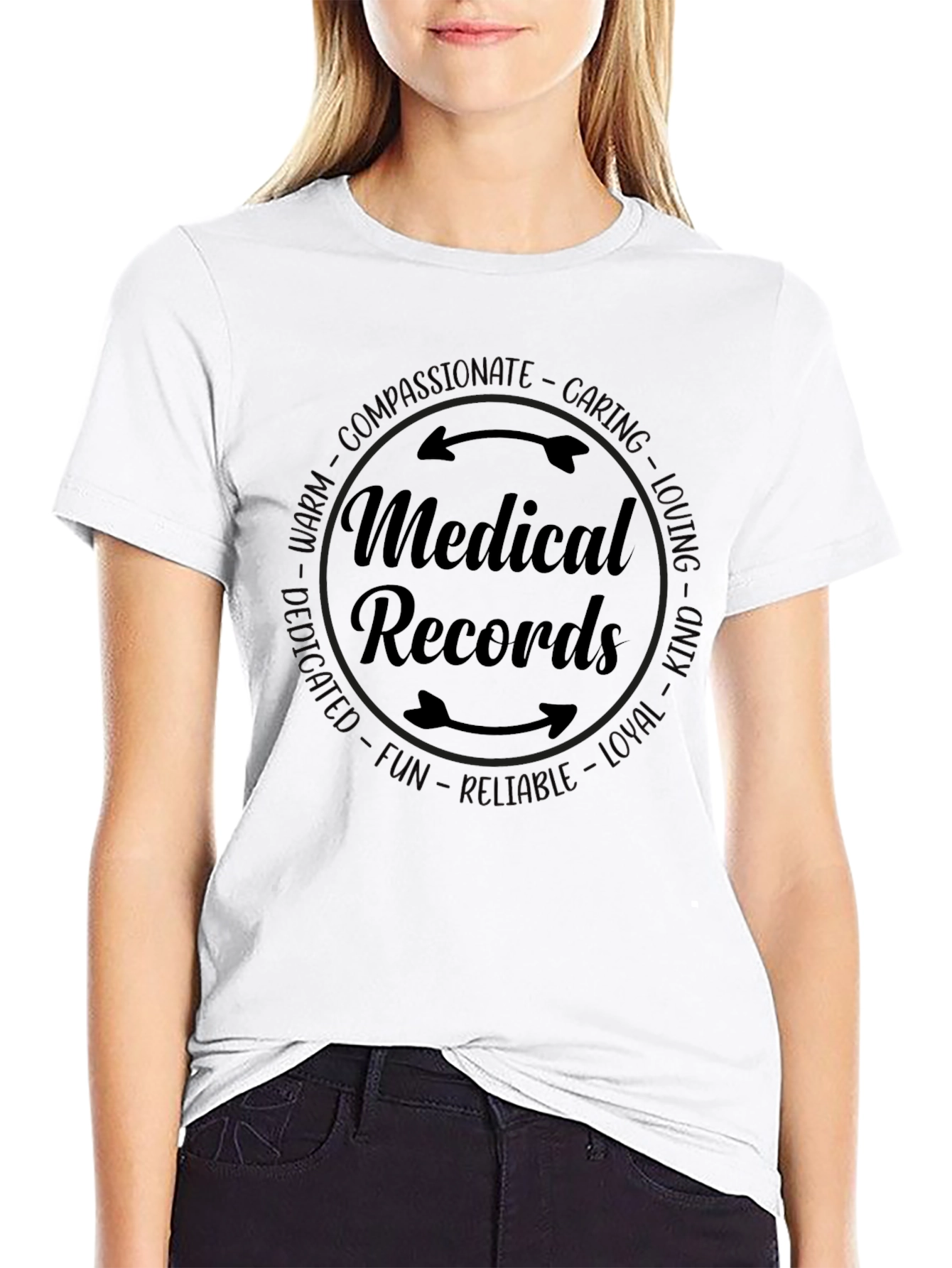 Black Medical Records Graphic Tee - Caring Compassionate Design view 9