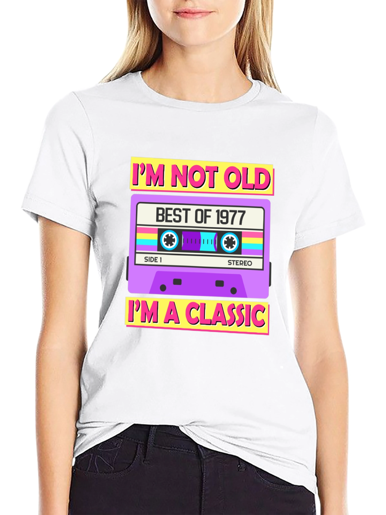 Black I'm Not Old I'm A Classic 1977 Cassette T-Shirt view 9