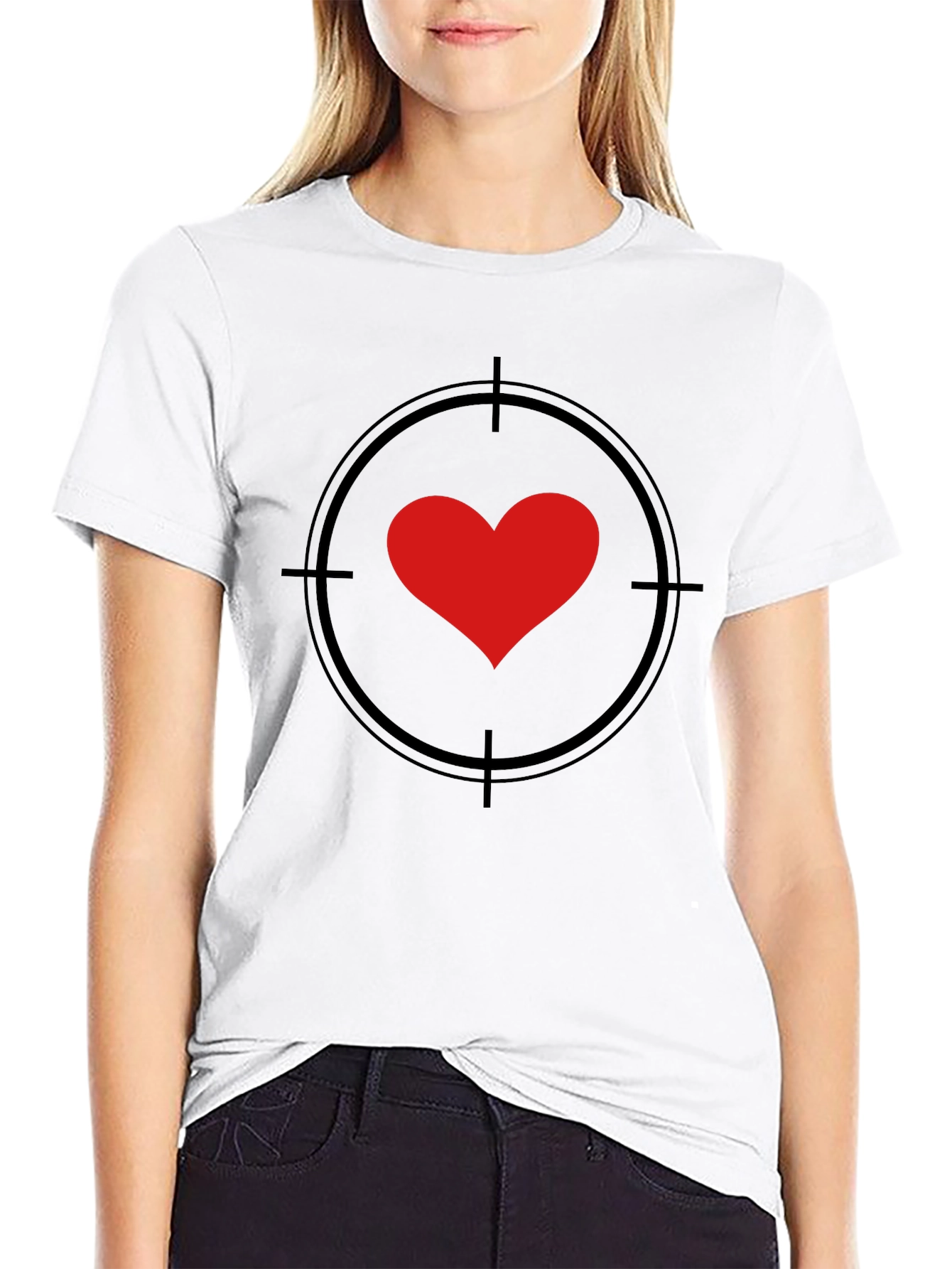 Black Heart Target Graphic Black T-Shirt view 9