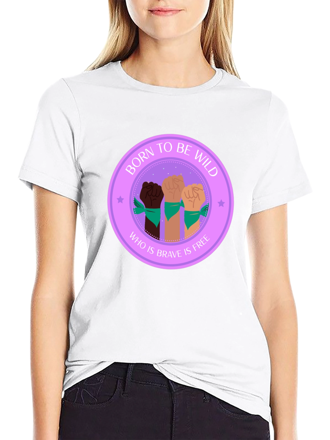 Black Born To Be Wild Feminist T-Shirt view 9