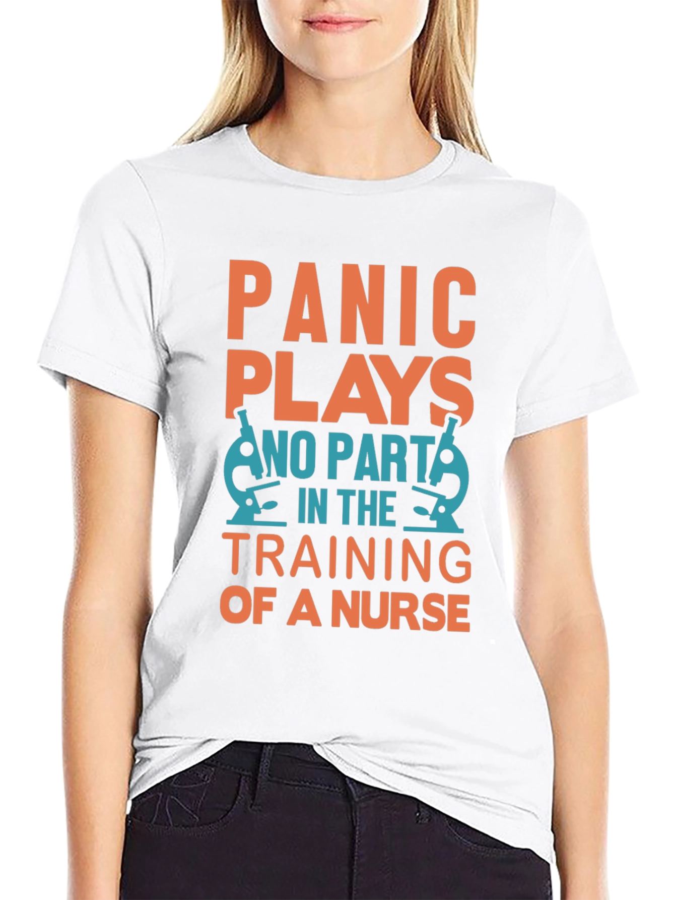 Black Panic Plays No Part Nurse Training T-Shirt view 9