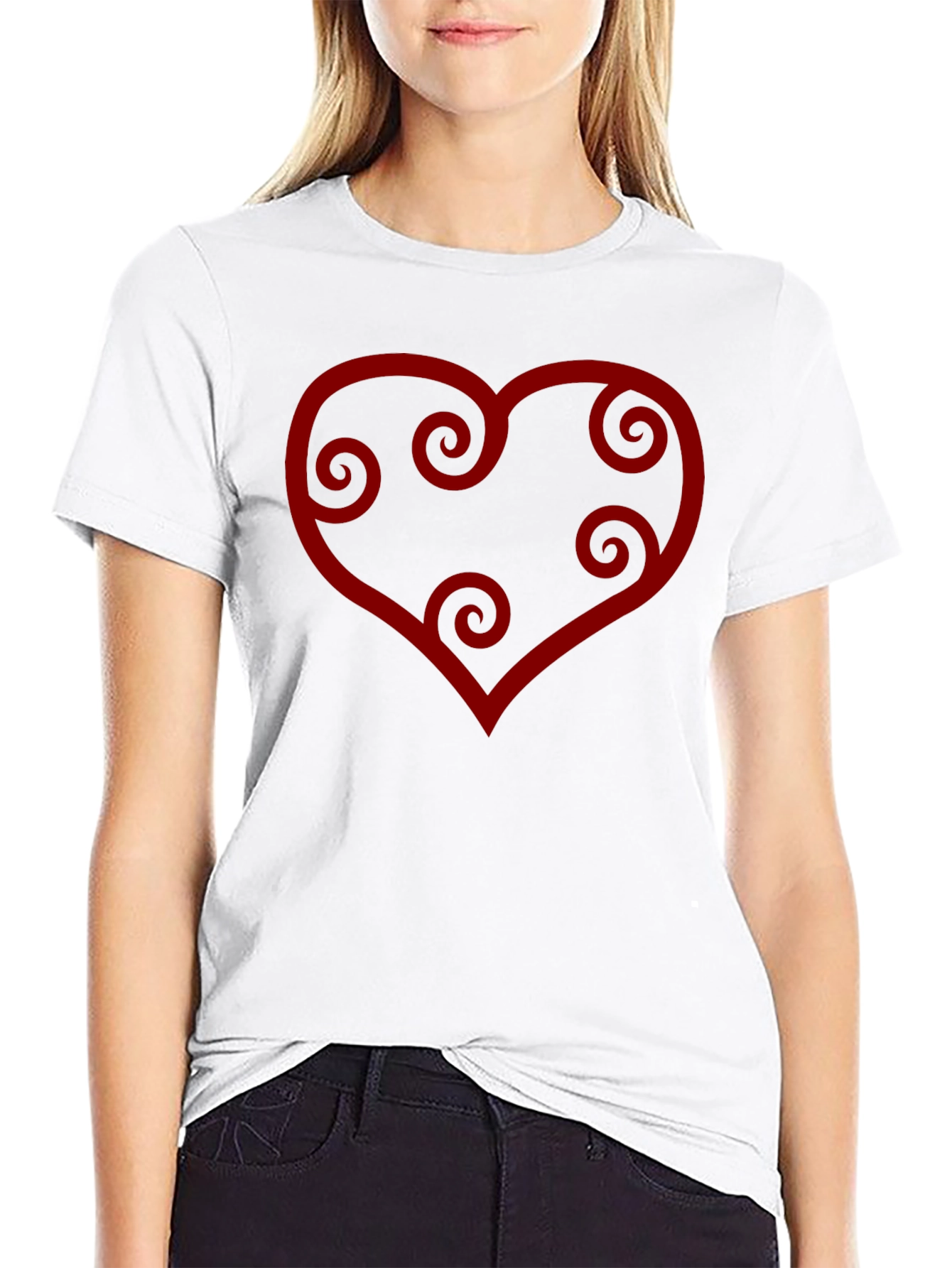 Black Heart Swirl Graphic Tee - Black Casual Shirt view 9