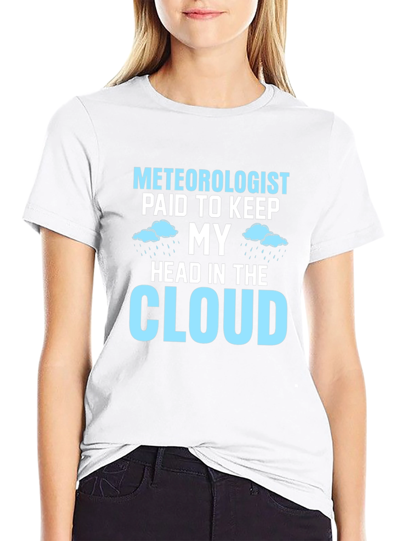 Black Meteorologist Head in Cloud Graphic T-Shirt view 9