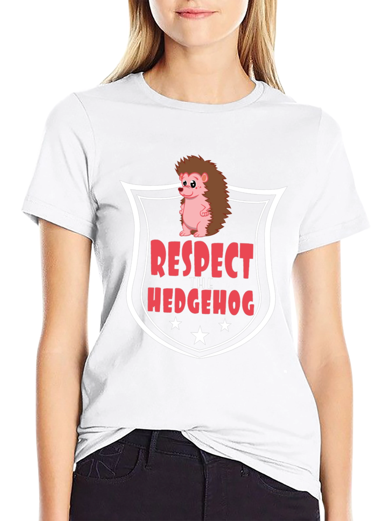 Black Respect the Hedgehog Graphic Tee view 9
