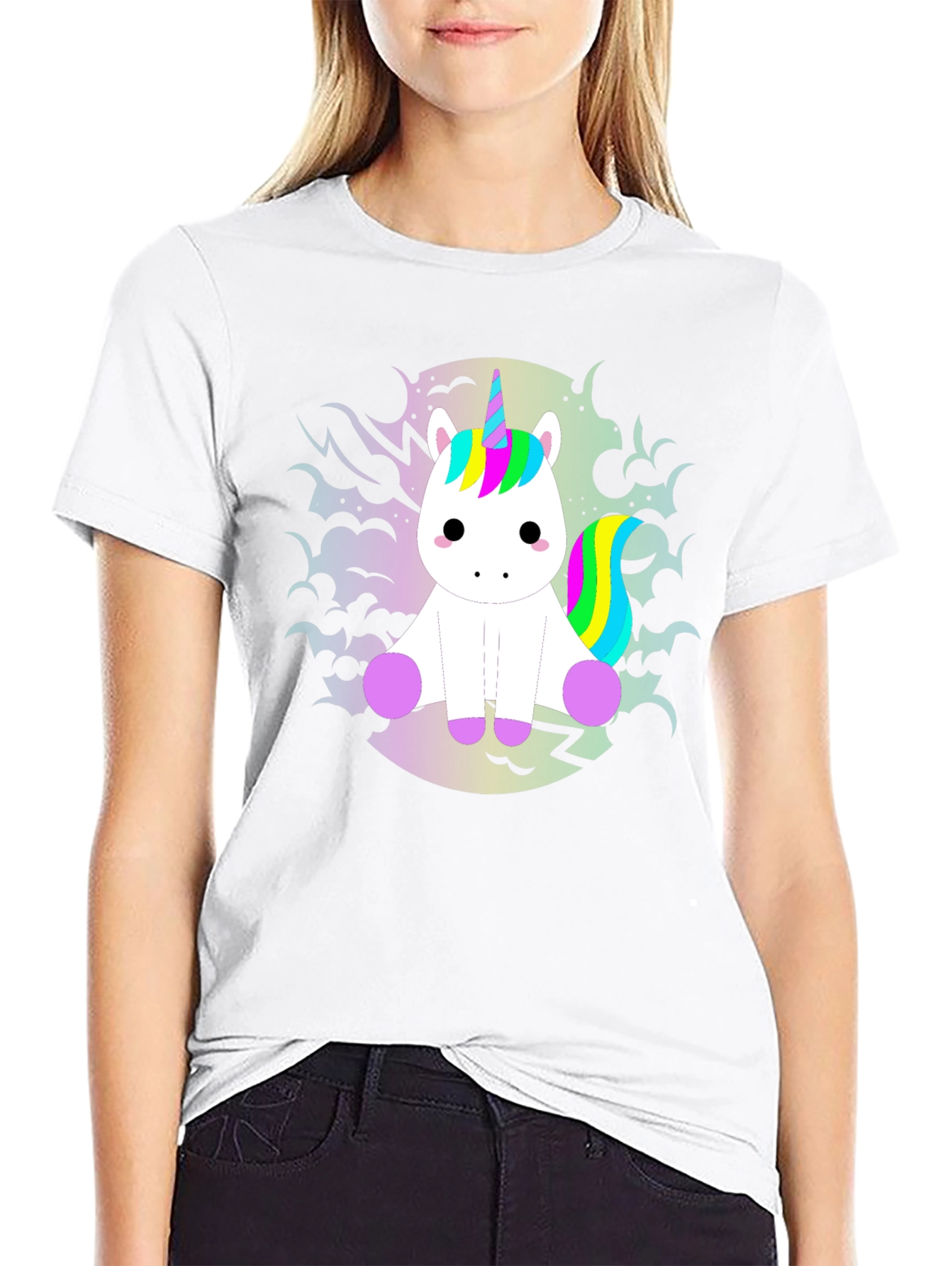 Unicorn Graphic Tee - Black Cotton T-Shirt - 9