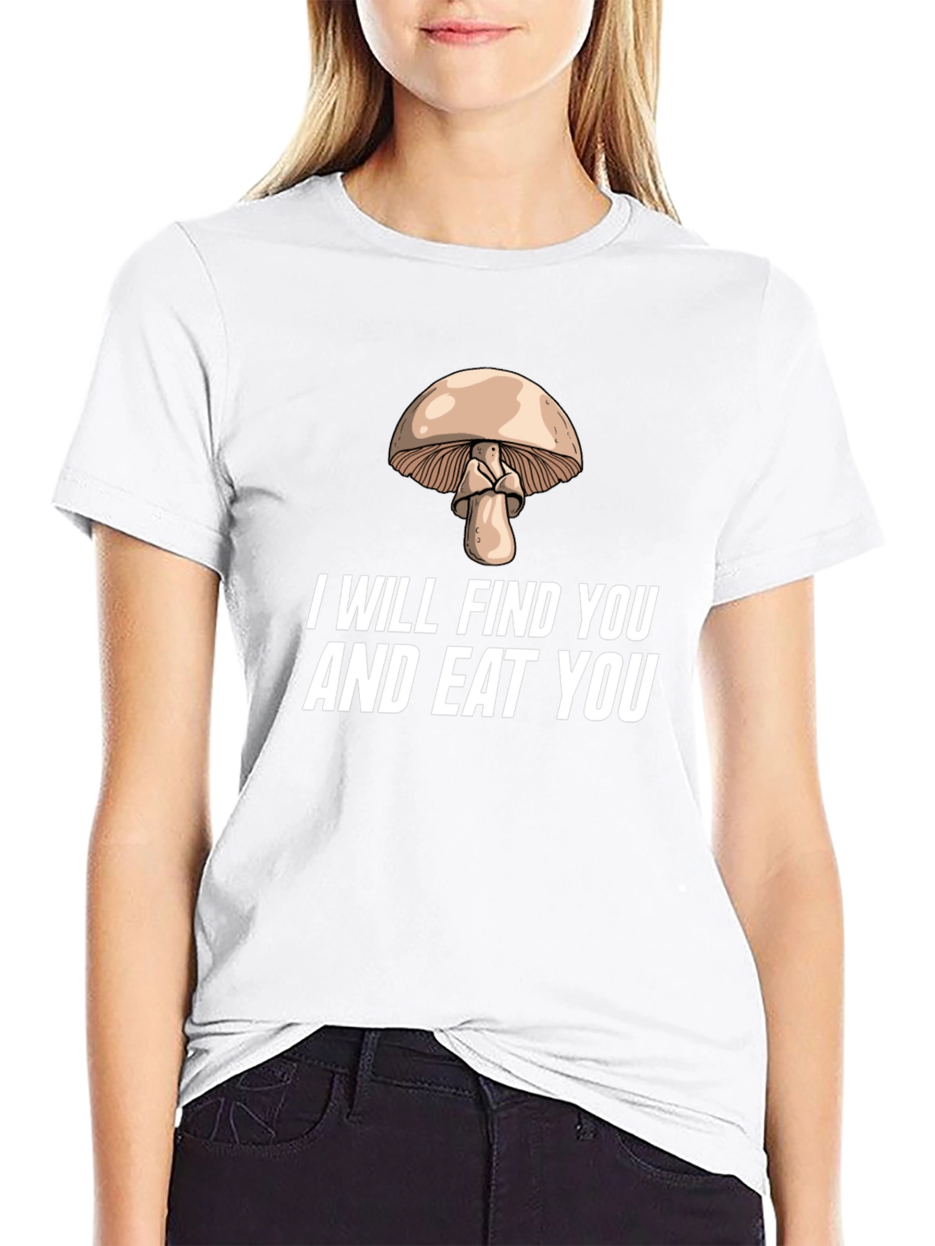 Black Mushroom Graphic Tee: I Will Find You and Eat You view 9