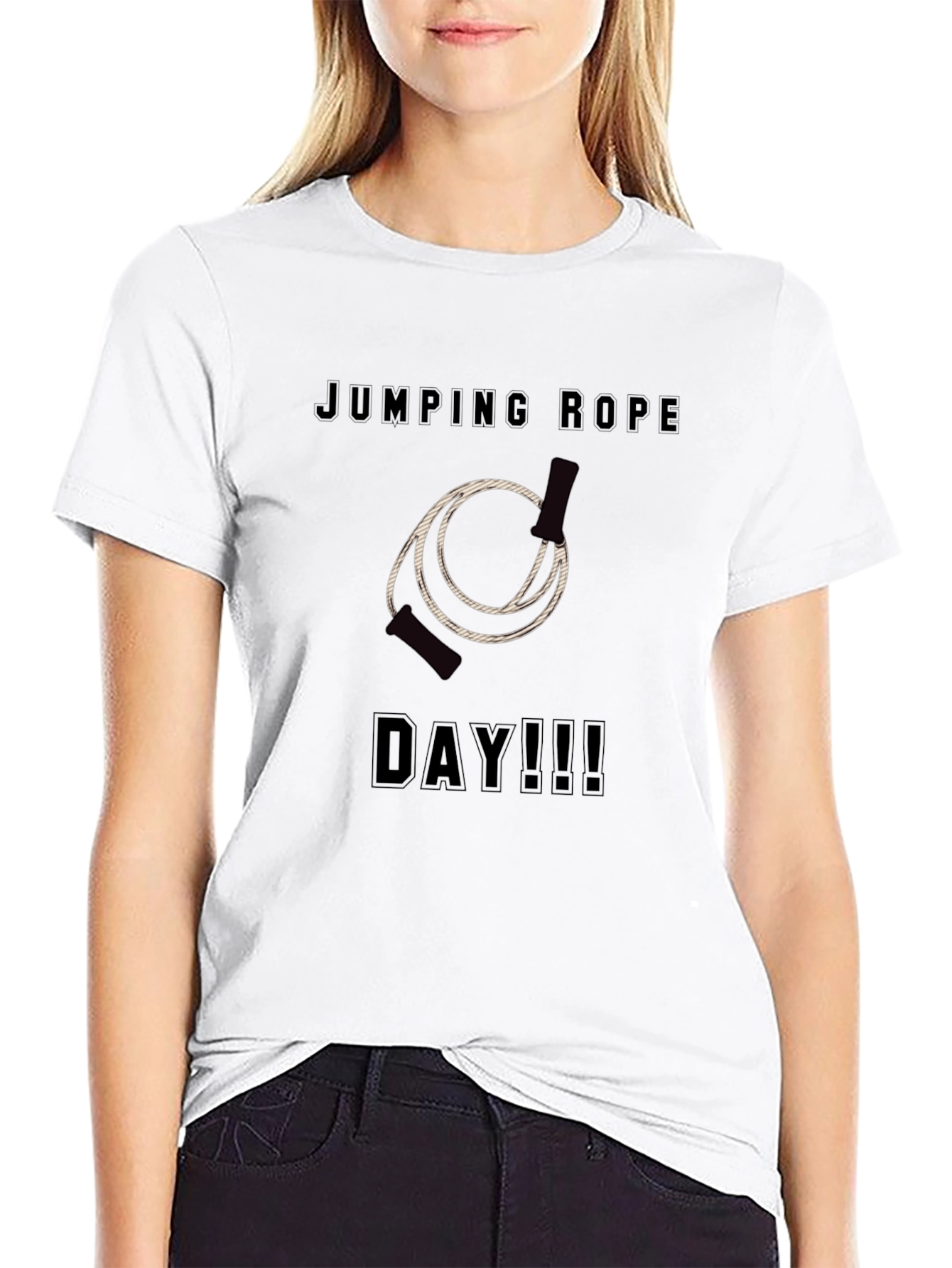 Black Jumping Rope Day T-Shirt - Black Graphic Tee view 9