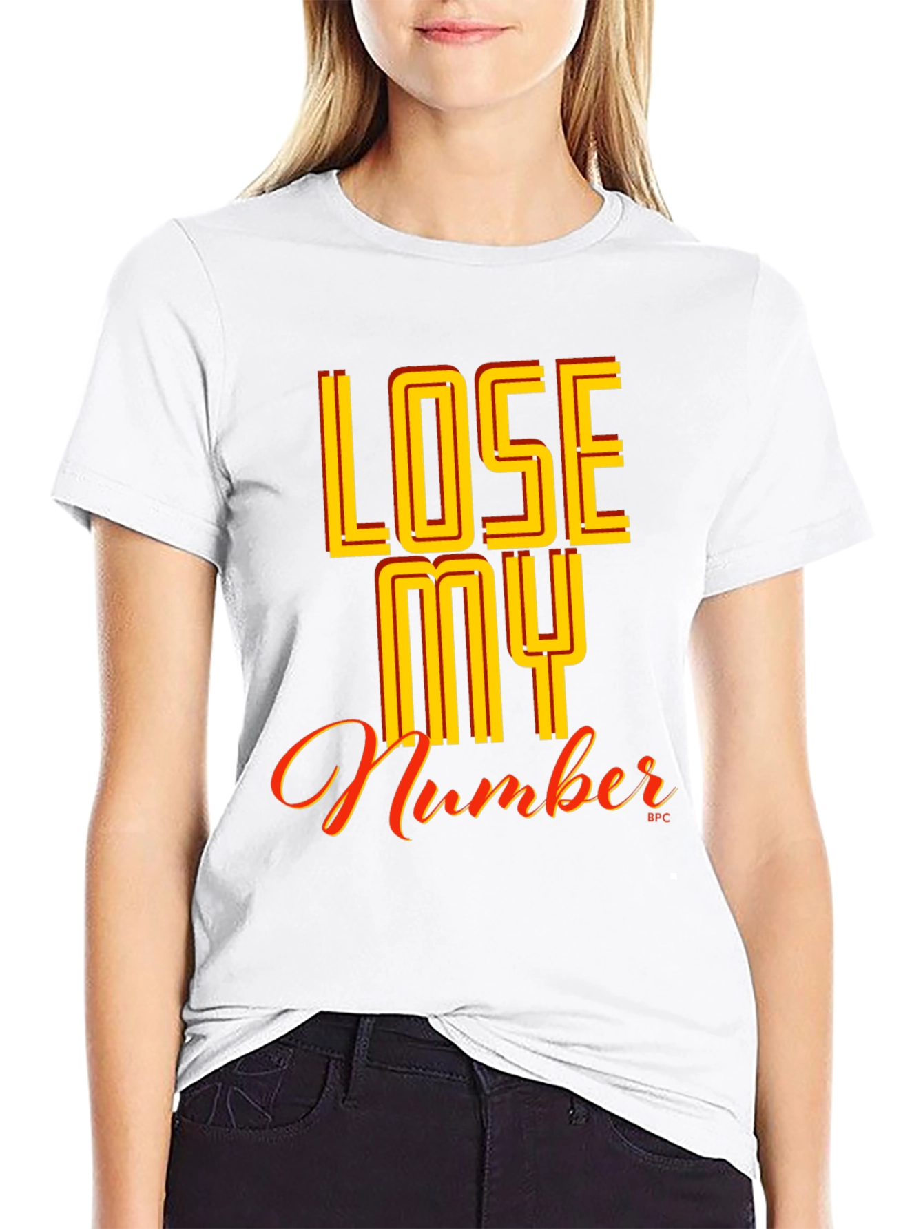 Black Lose My Number Graphic Tee - Black view 9