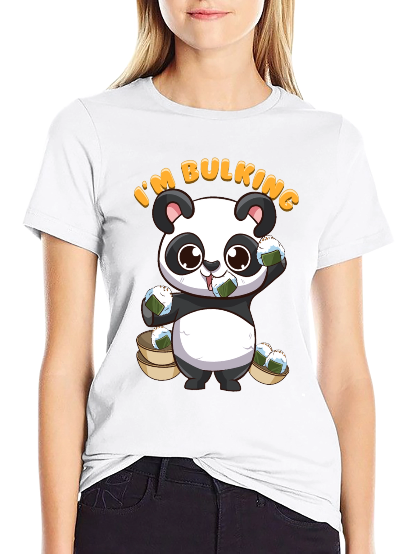 Black I'm Bulking Panda T-Shirt view 9