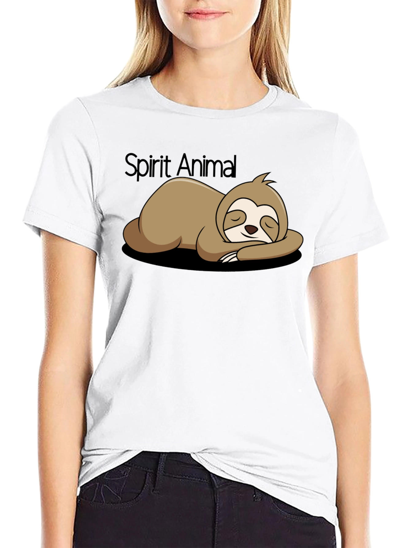 Black Lazy Sloth Spirit Animal T-Shirt - Funny & Comfortable! view 9