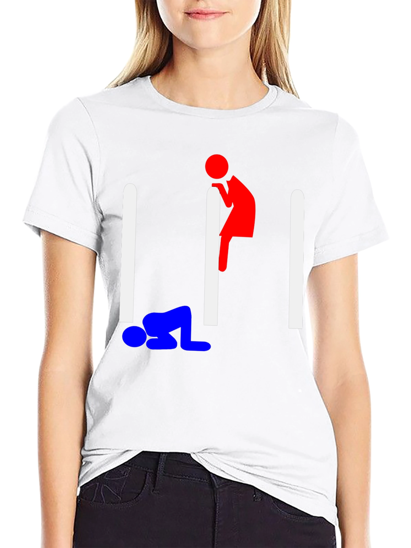 Black Humorous Stick Figure Graphic Tee - Black view 9