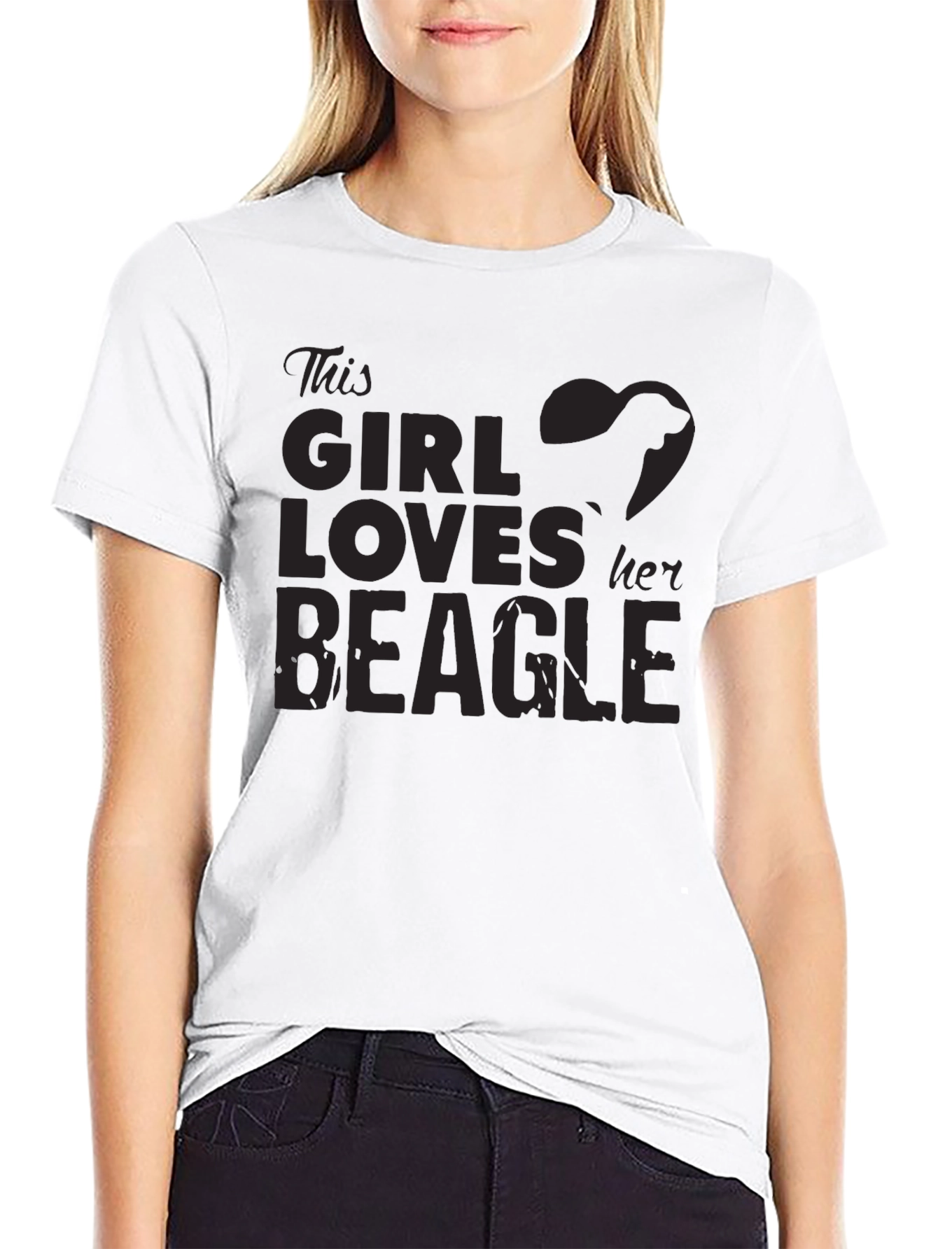 Black Girl Loves Beagle T-Shirt - Black Dog Lover Tee view 9