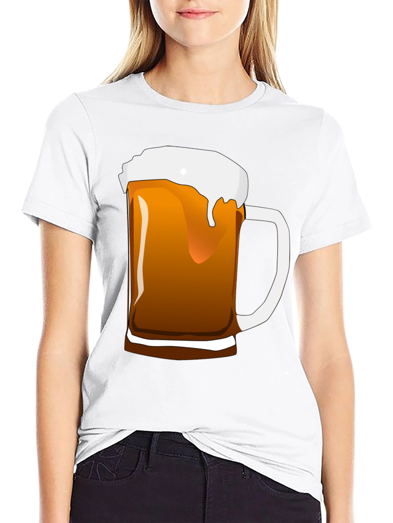 Black Beer Mug Graphic T-Shirt - Black Cotton Tee view 9