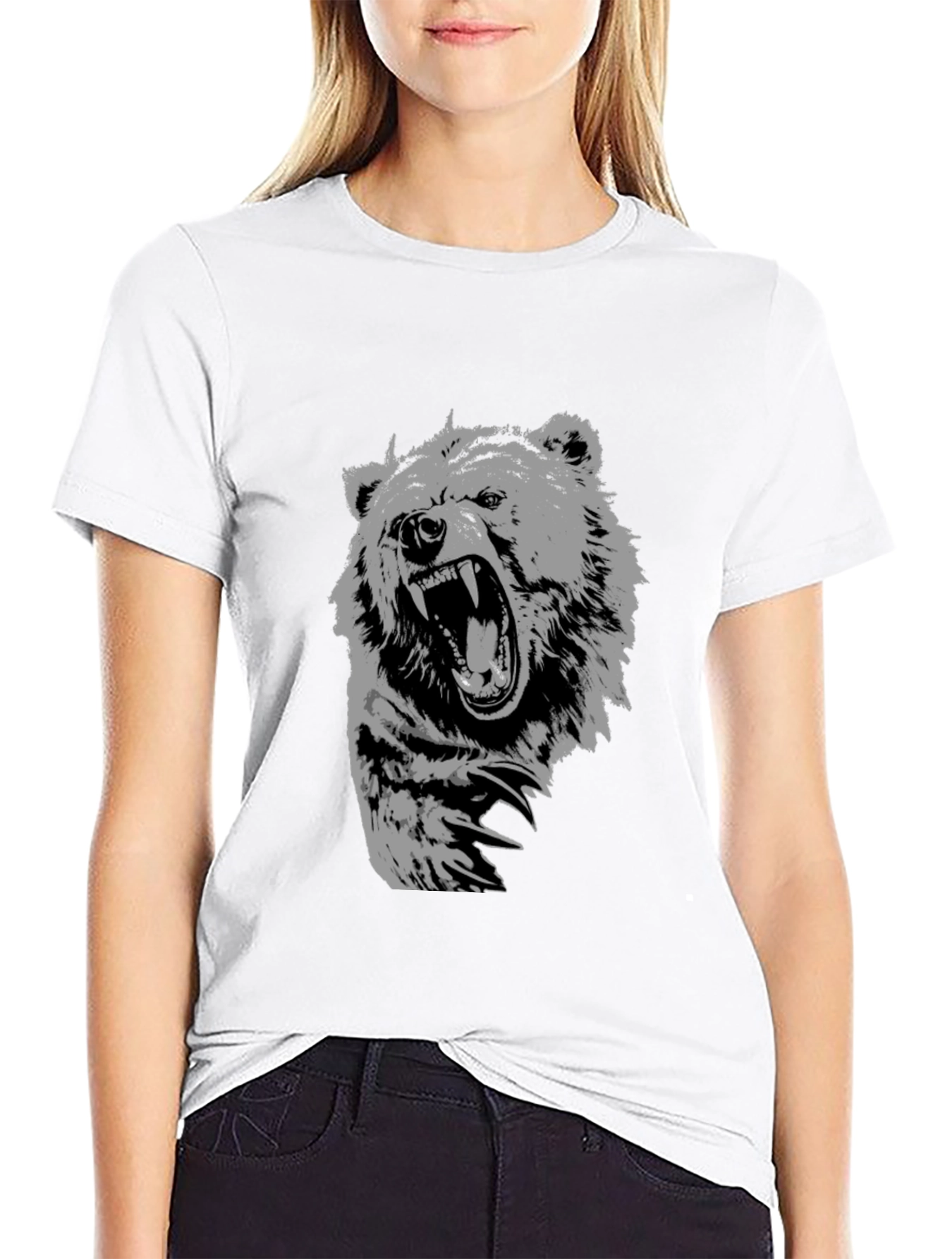 Black Men's Black Bear Graphic T-Shirt view 9