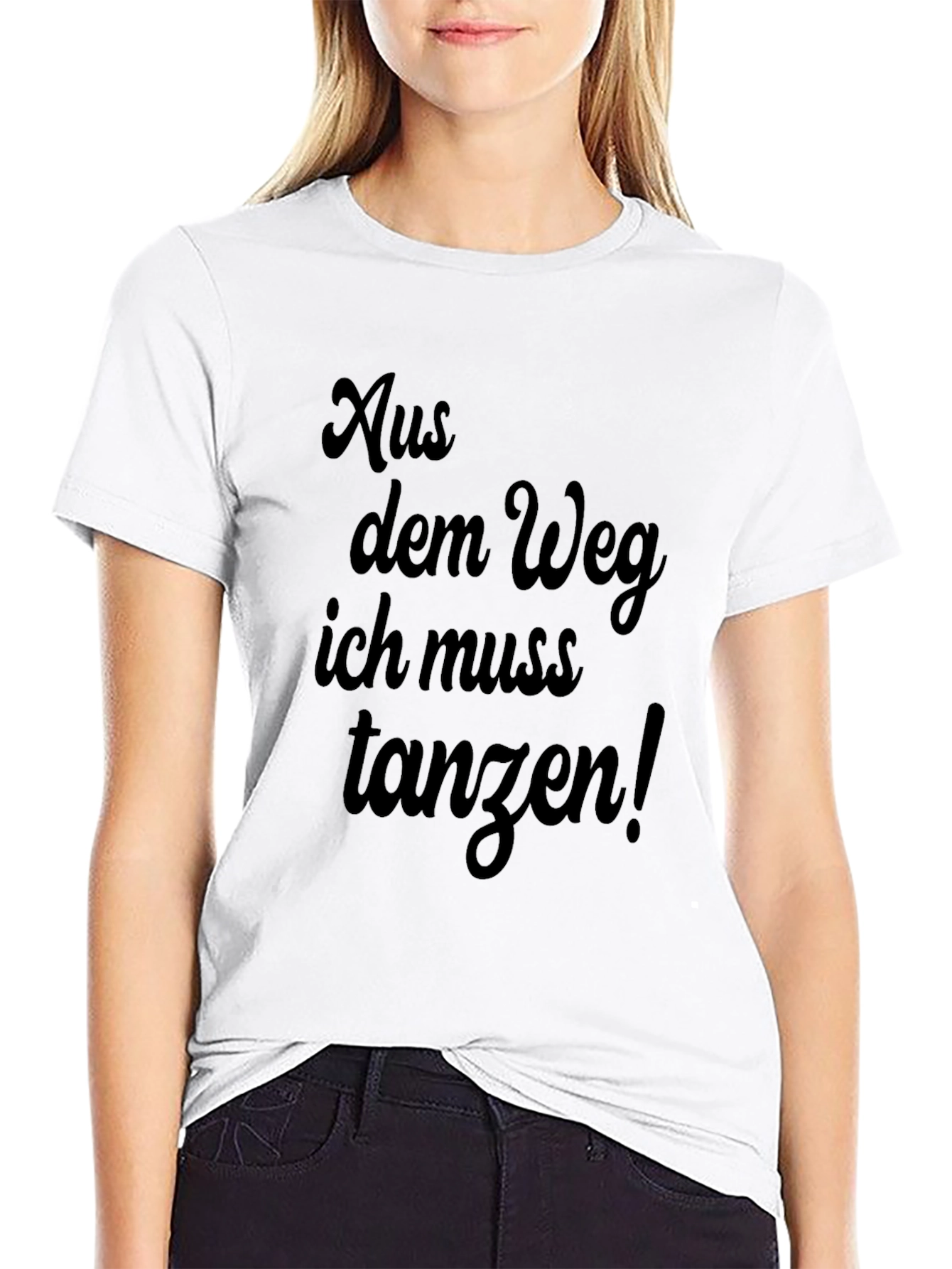 Black Aus dem Weg T-Shirt - Funny German Dance Tee view 9
