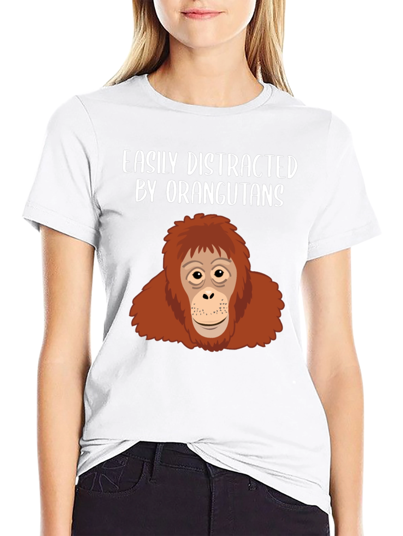 Black Easily Distracted Orangutans Graphic T-Shirt view 9
