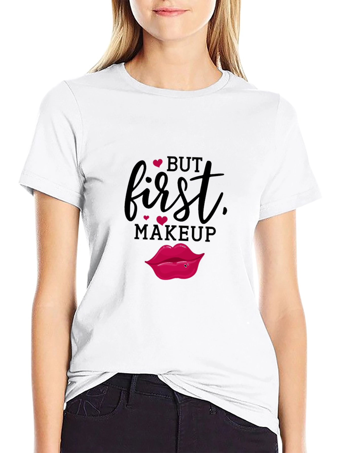 Black But First Makeup Graphic Tee view 9