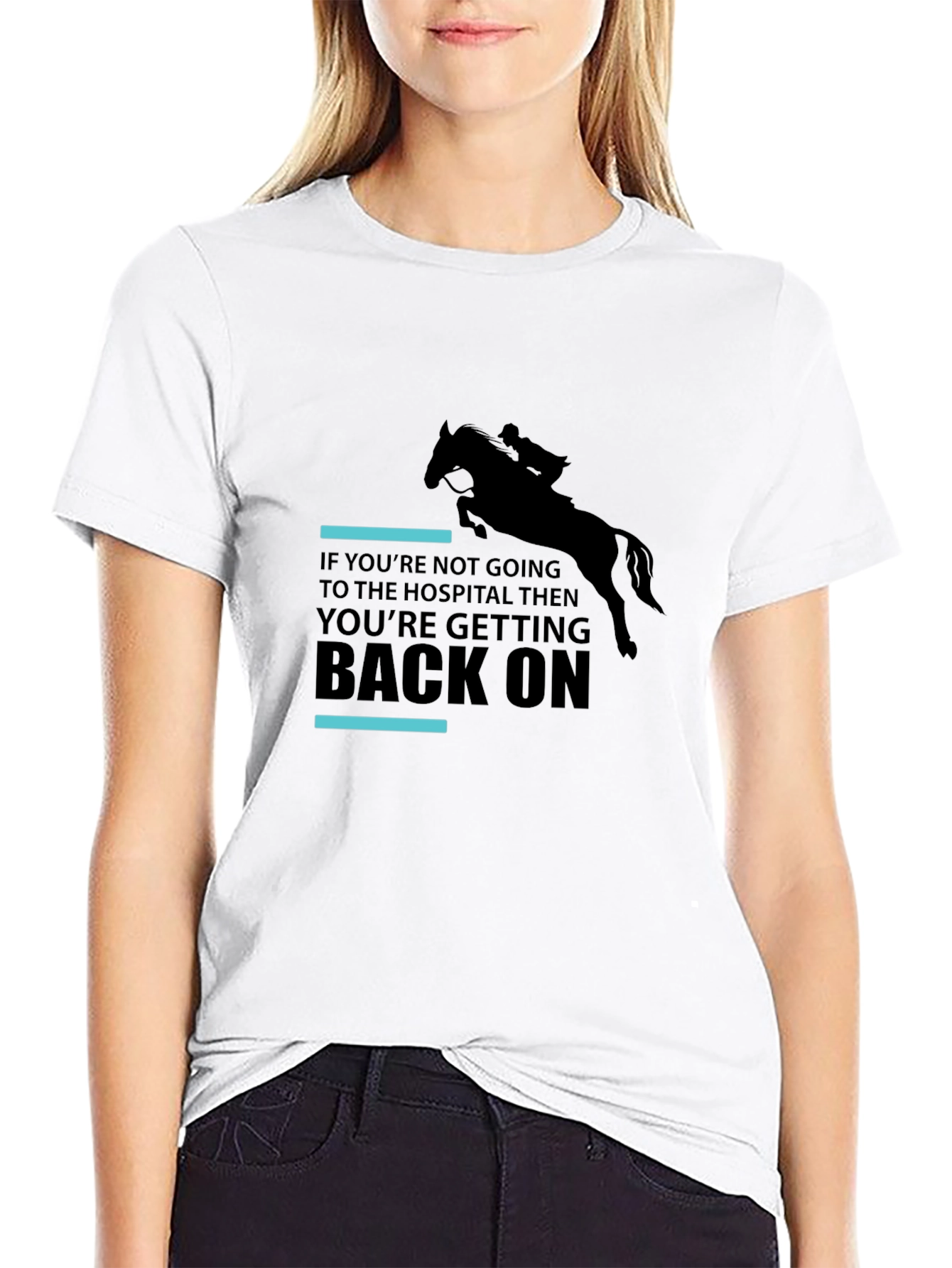 Black Equestrian Horseback Riding T-Shirt - Get Back On view 9
