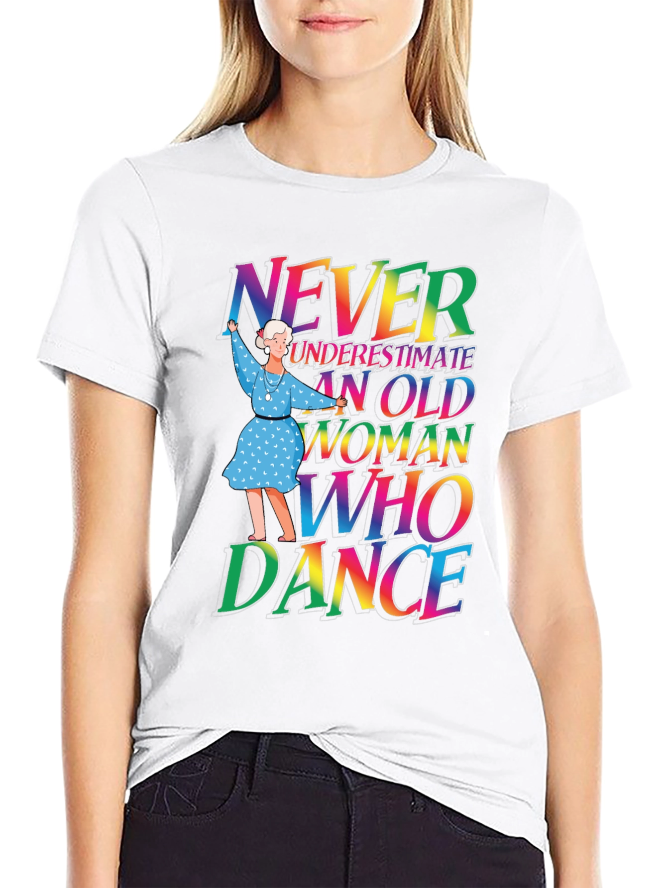 Black Never Underestimate Old Woman Who Can Dance T-Shirt view 9