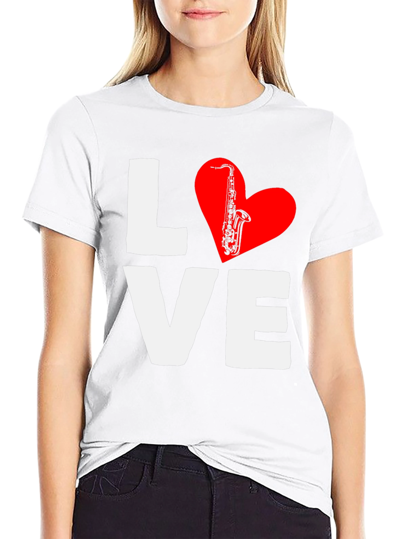 Black Love Saxophone T-Shirt - Music Lover Tee view 9