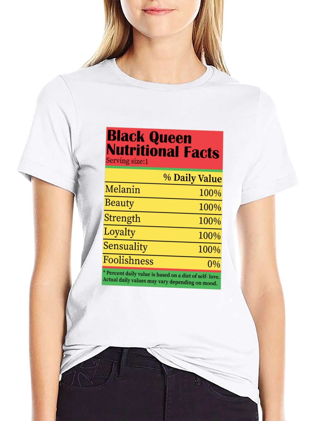 Black Black Queen Nutritional Facts T-Shirt view 9