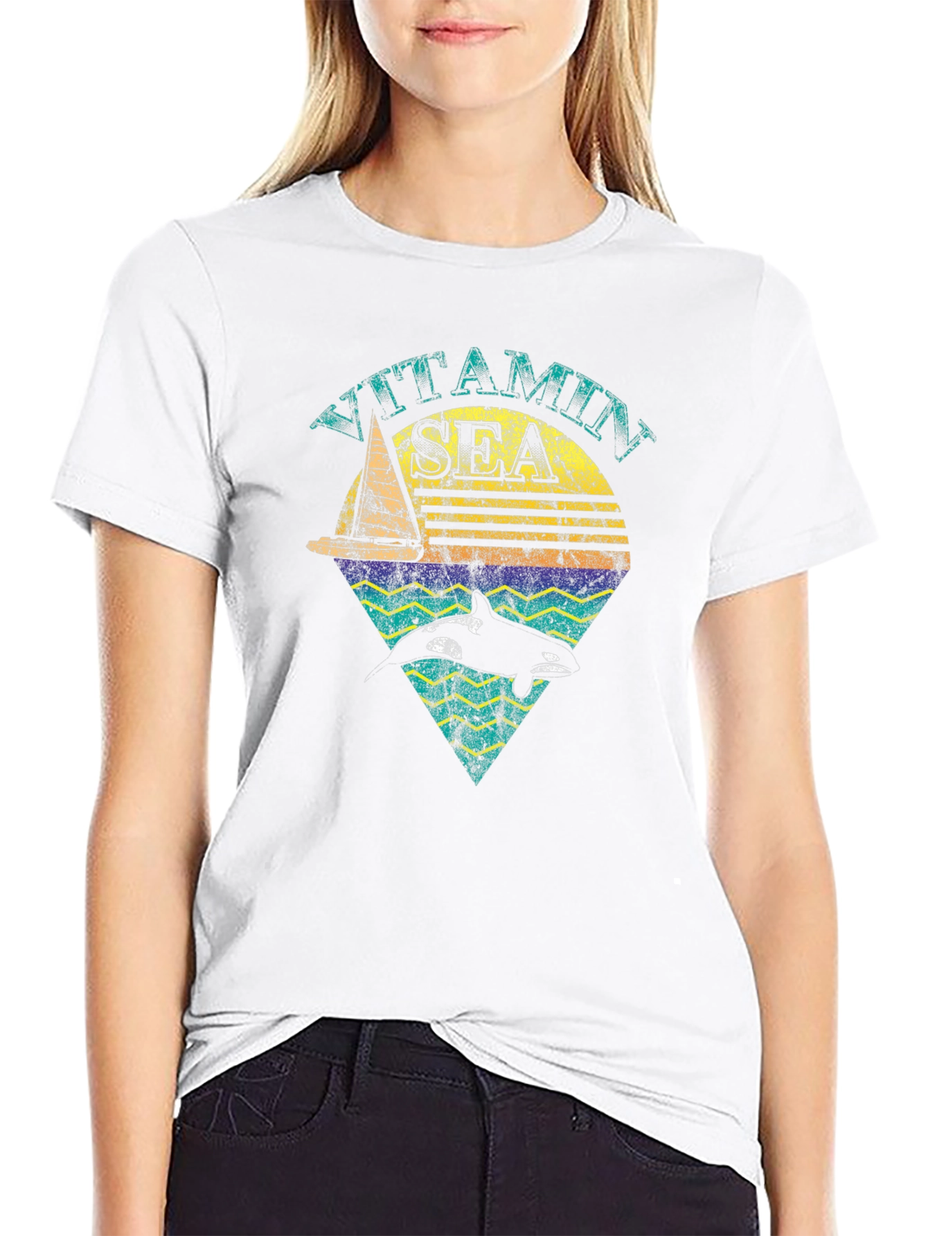 Black Vitamin Sea Orca T-Shirt - Nautical Design view 9