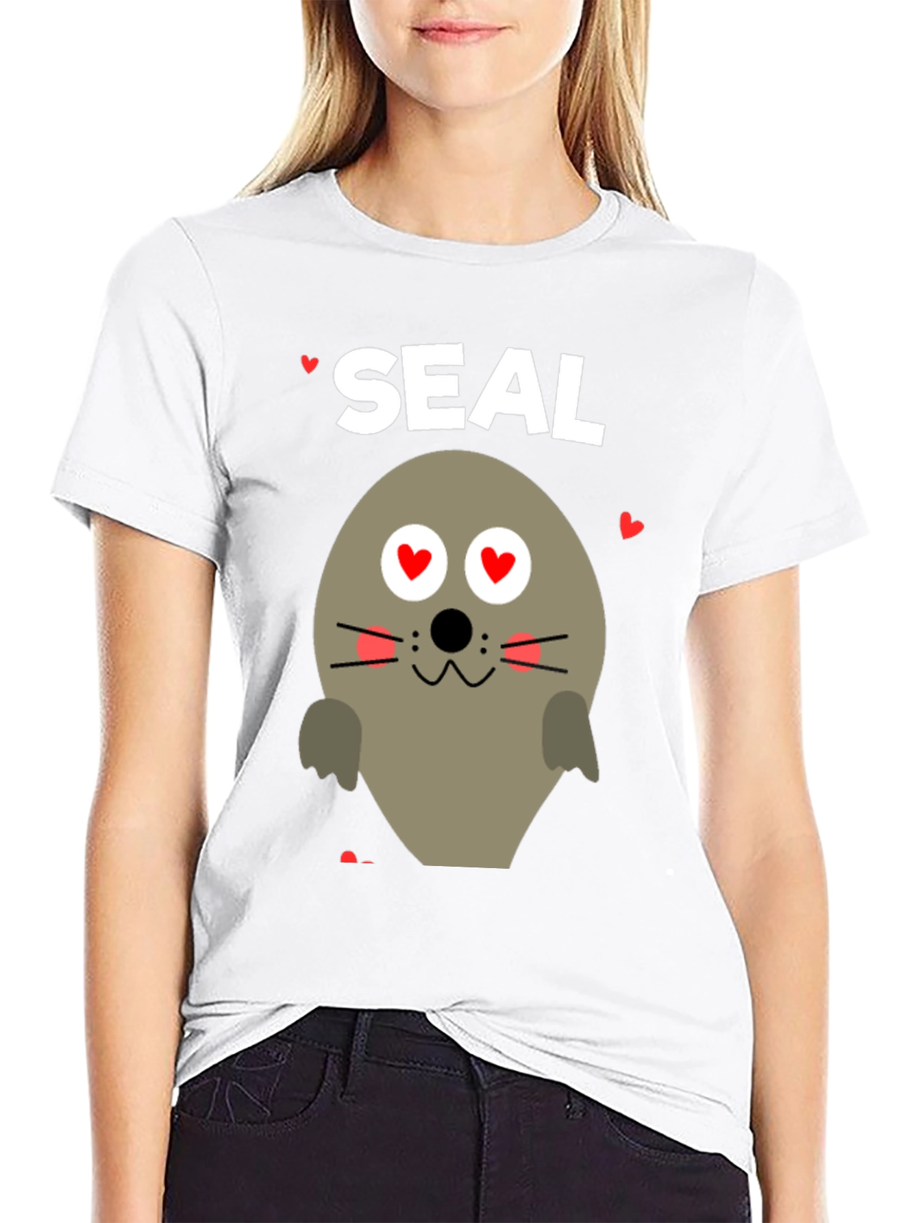 Black Seal of Love T-Shirt - Valentine's Day Gift view 9