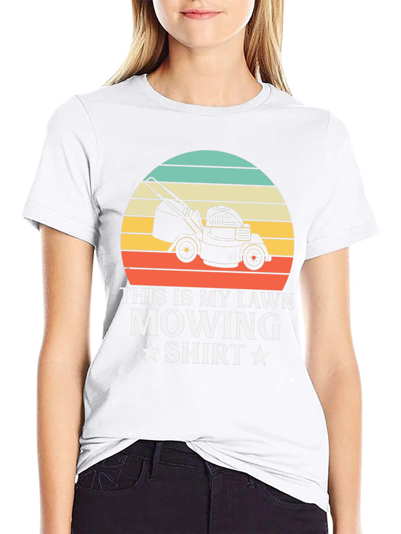 Black Lawn Mowing Shirt - Retro Gardener Tee view 9