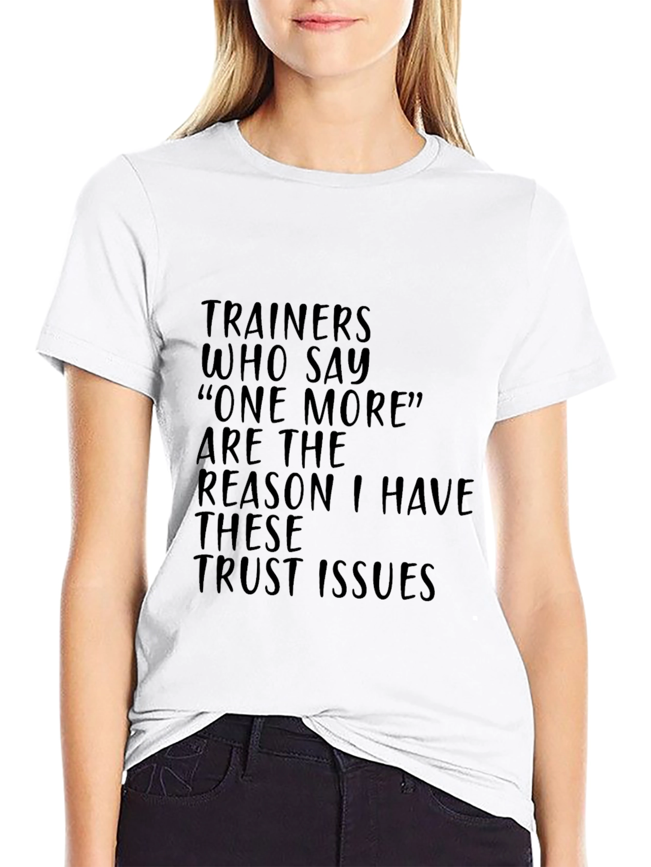 Black Trainers Trust Issues T-Shirt Funny Workout Gym Tee view 9
