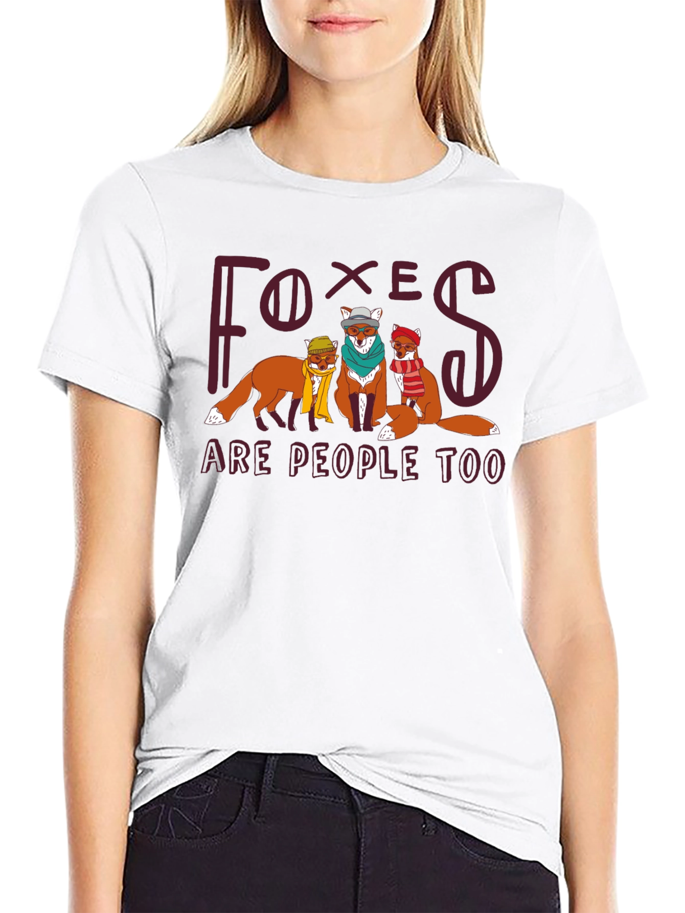 Black Foxes Are People Too Black Graphic T-Shirt view 9