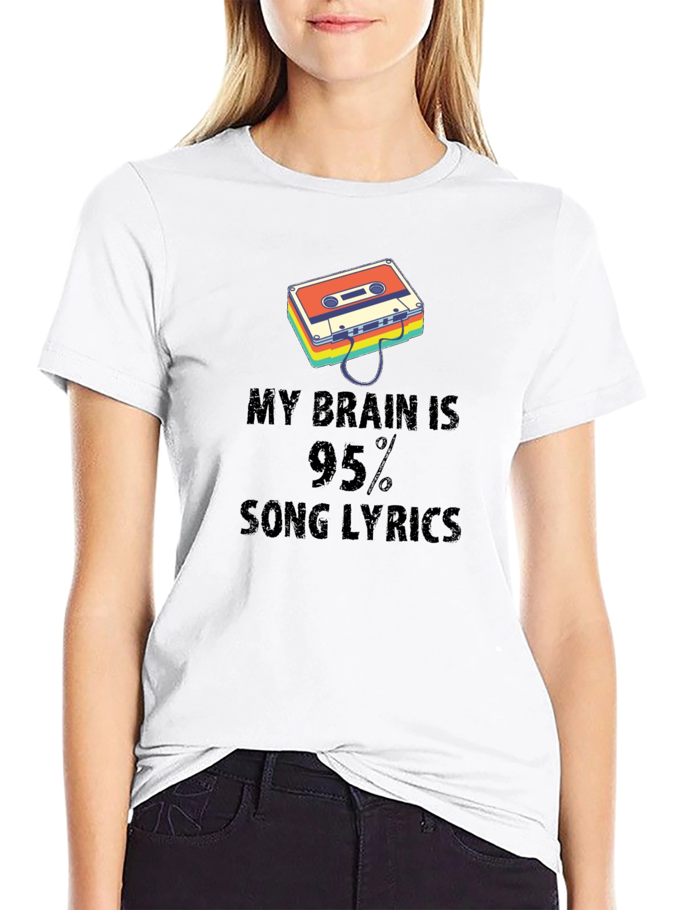 Black My Brain is 95% Song Lyrics Graphic Tee view 9