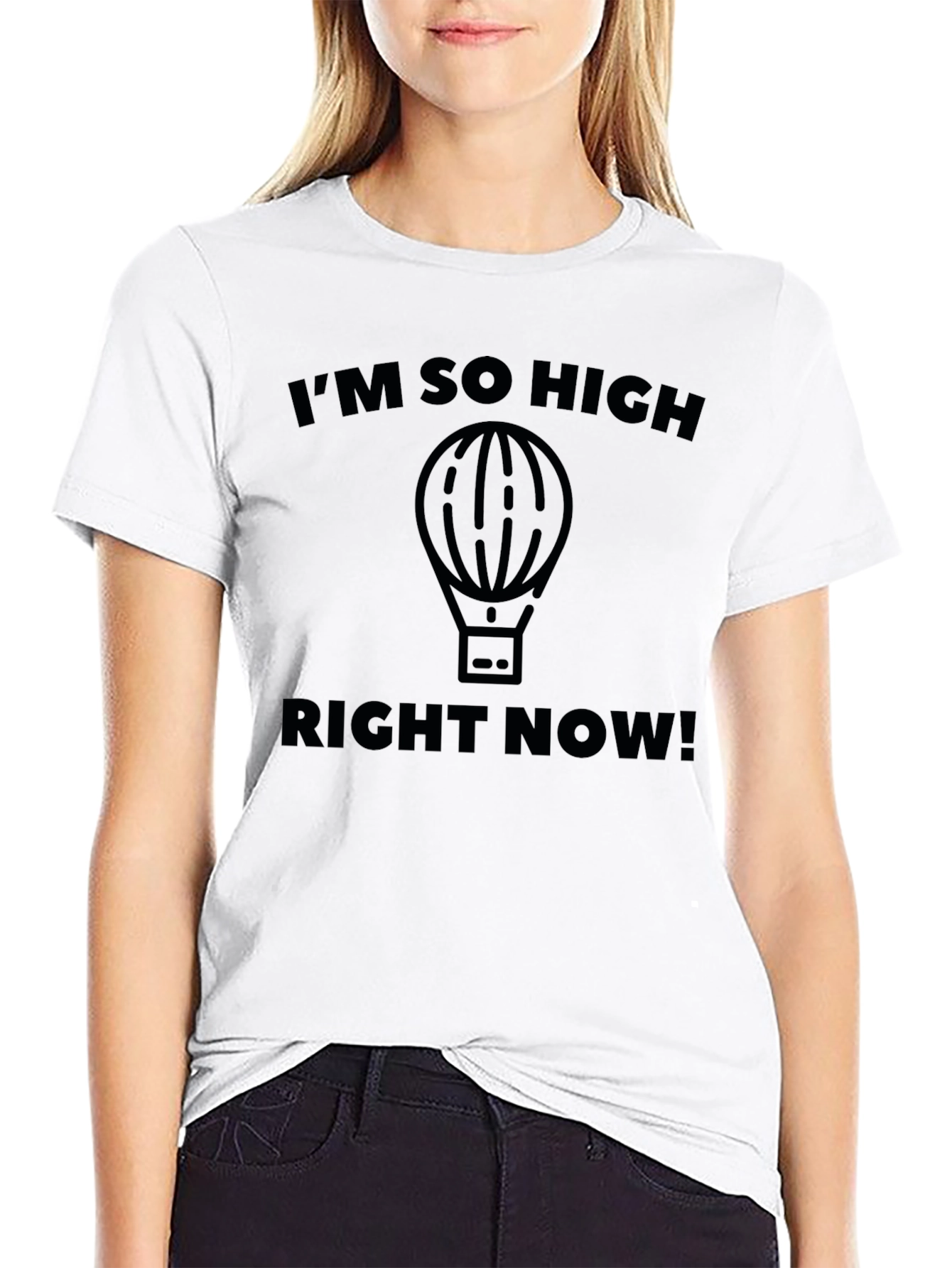 Black I'm So High Right Now! Men's T-Shirt view 9