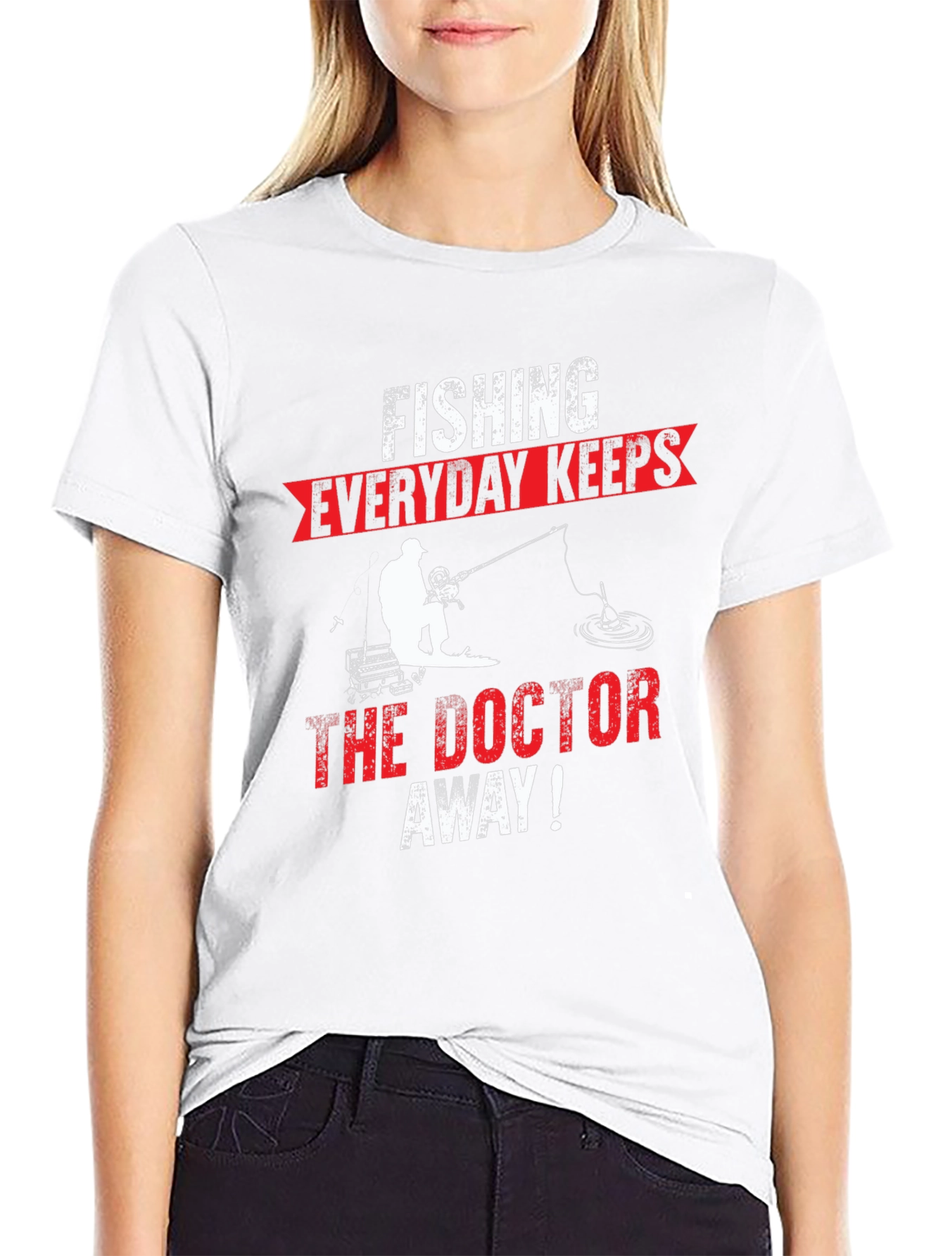 Black Fishing Everyday Keeps The Doctor Away T-Shirt view 9