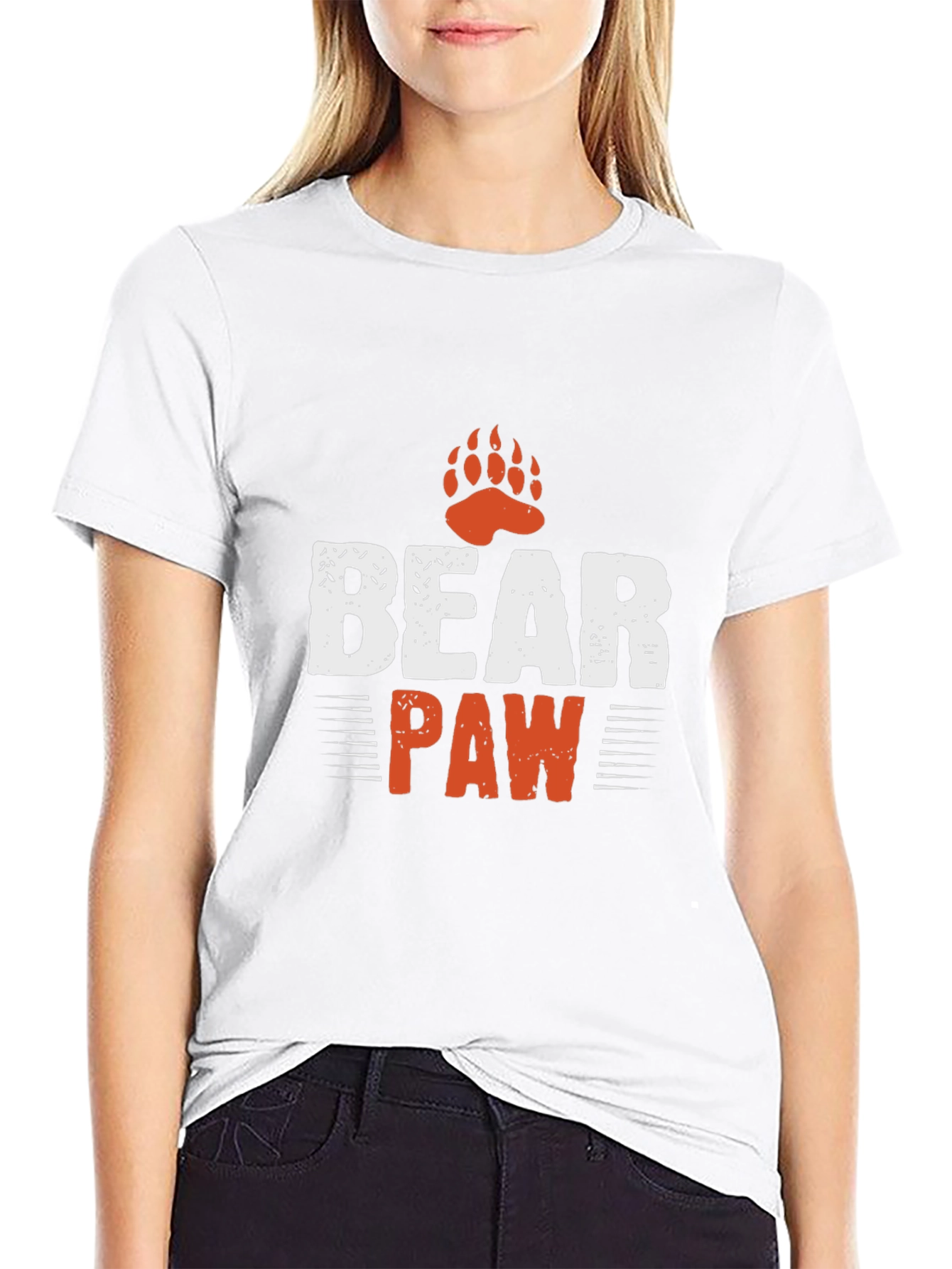 Black Men's Black Bear Paw Graphic Tee view 9