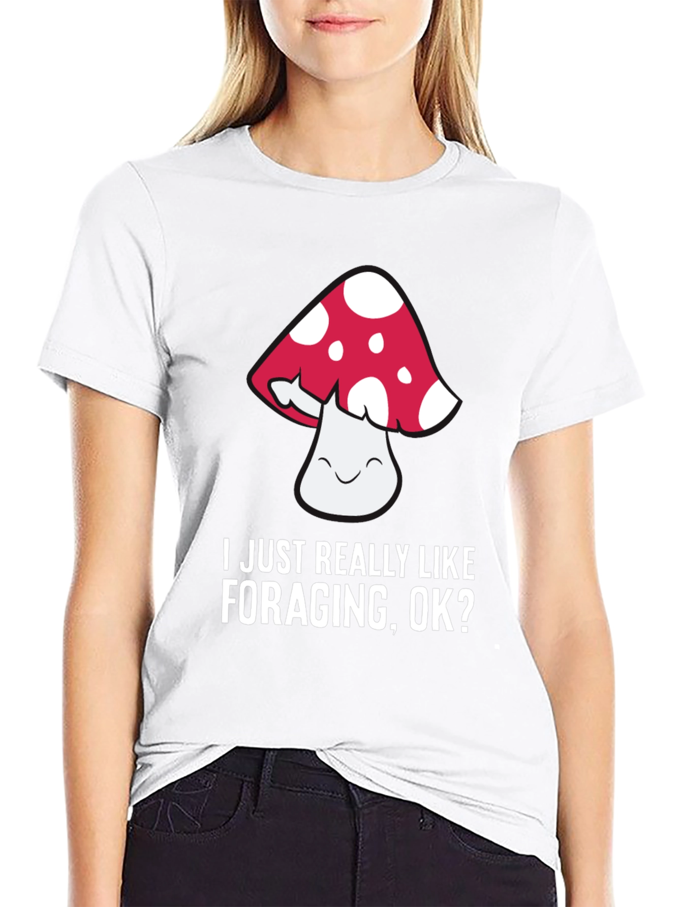 Black Mushroom Foraging Graphic T-Shirt view 9