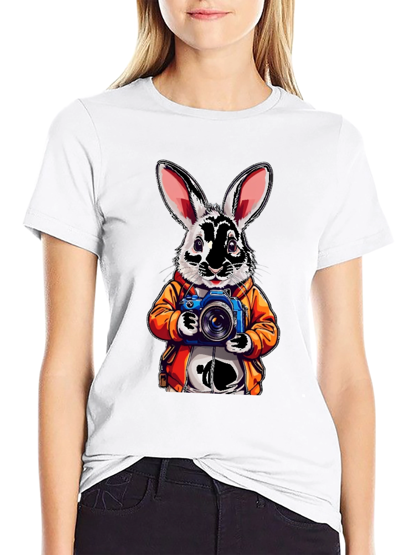 Black Rabbit Photographer Graphic Tee view 9