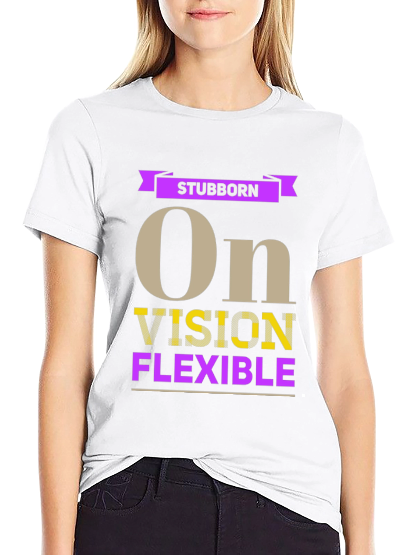 Black Stubborn Vision Flexible Graphic T-Shirt view 9