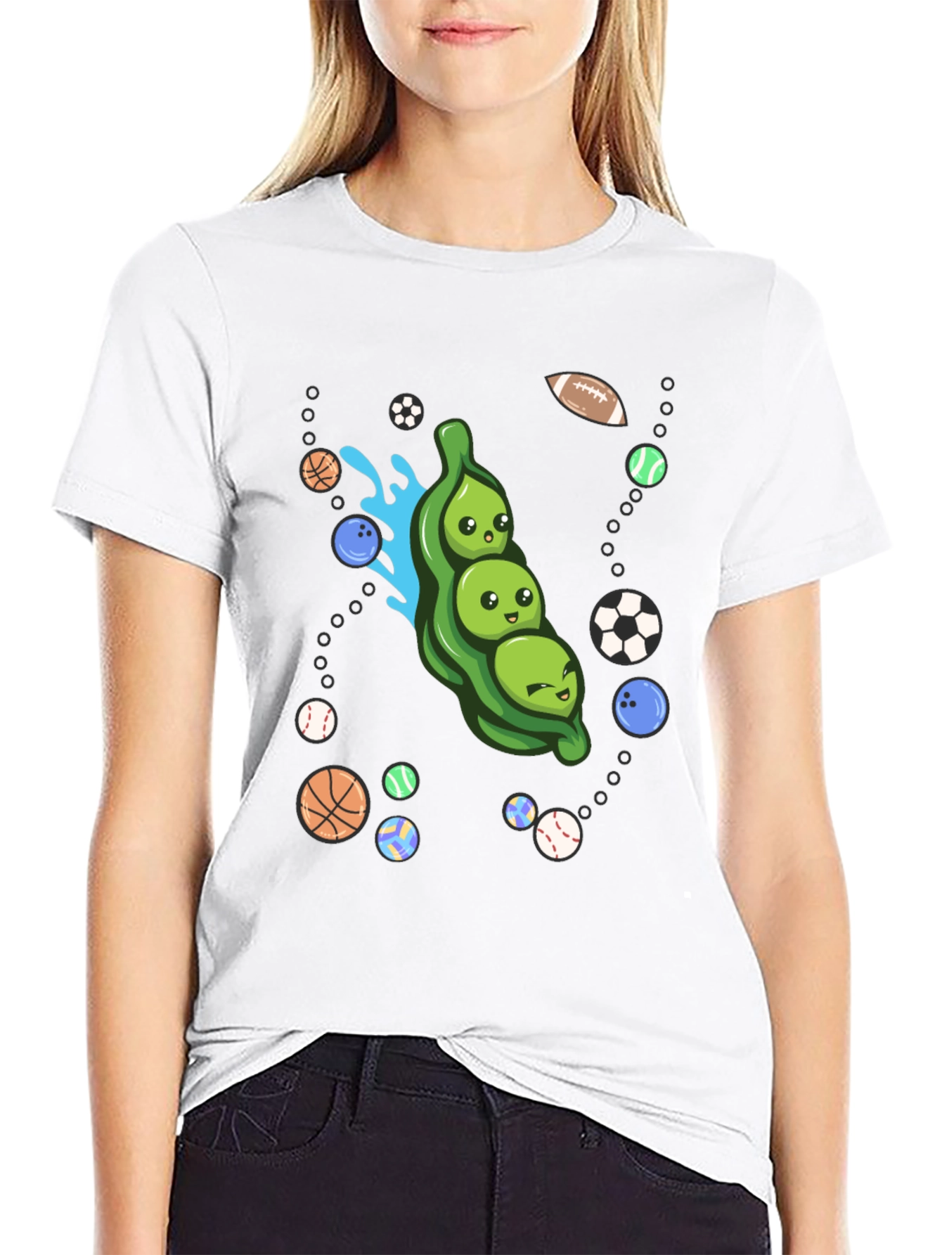 Black Funny Peas in a Pod Sports T-Shirt view 9