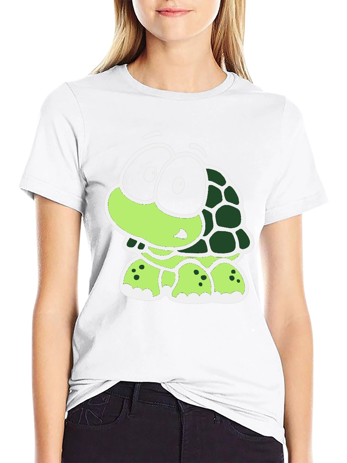 Black Cartoon Turtle Graphic Tee - Black T-Shirt view 9