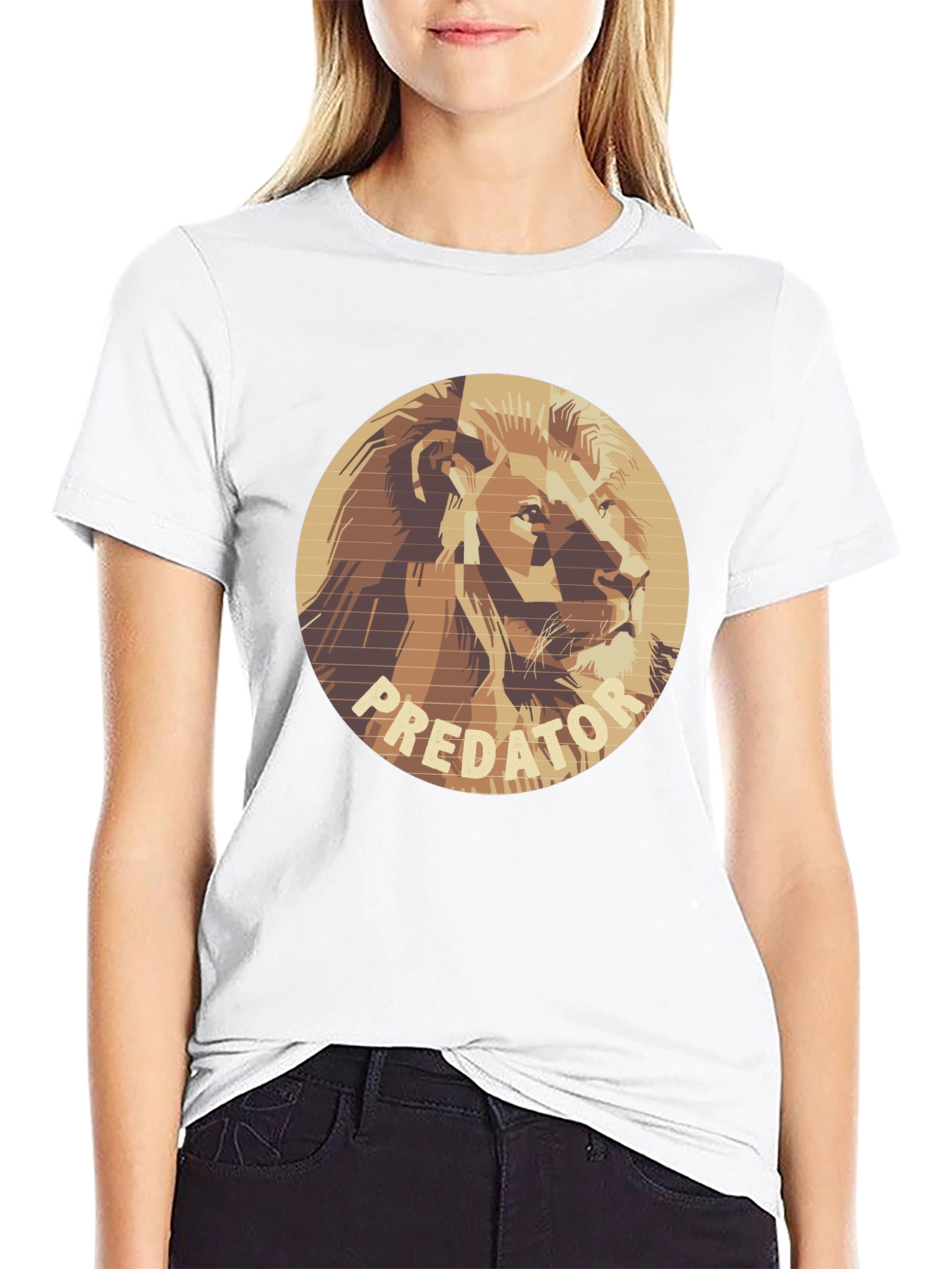 Black Predator Lion Graphic Tee - Unique Design T-Shirt view 9