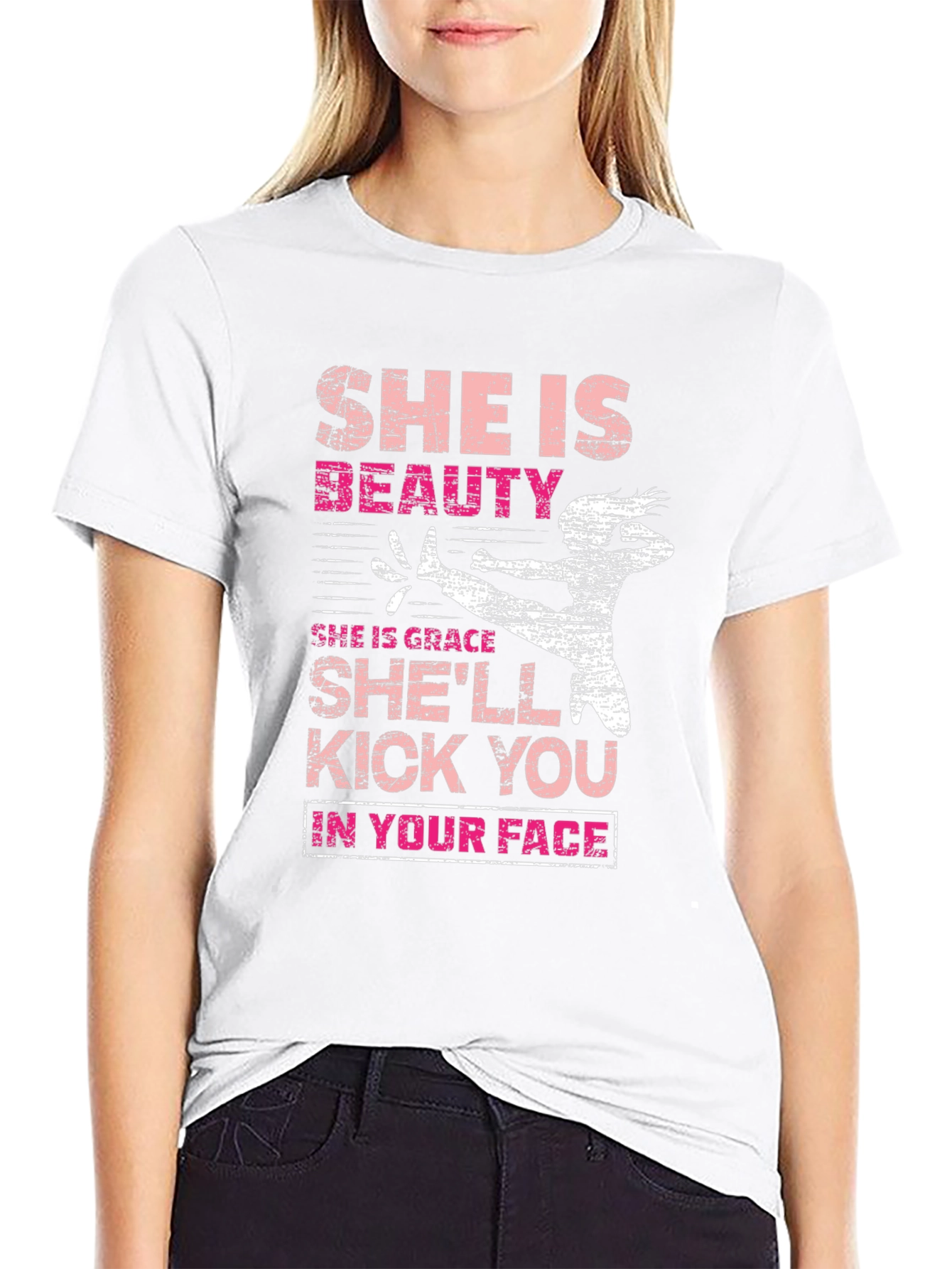 Black She is Beauty T-Shirt Kick You in Your Face view 9