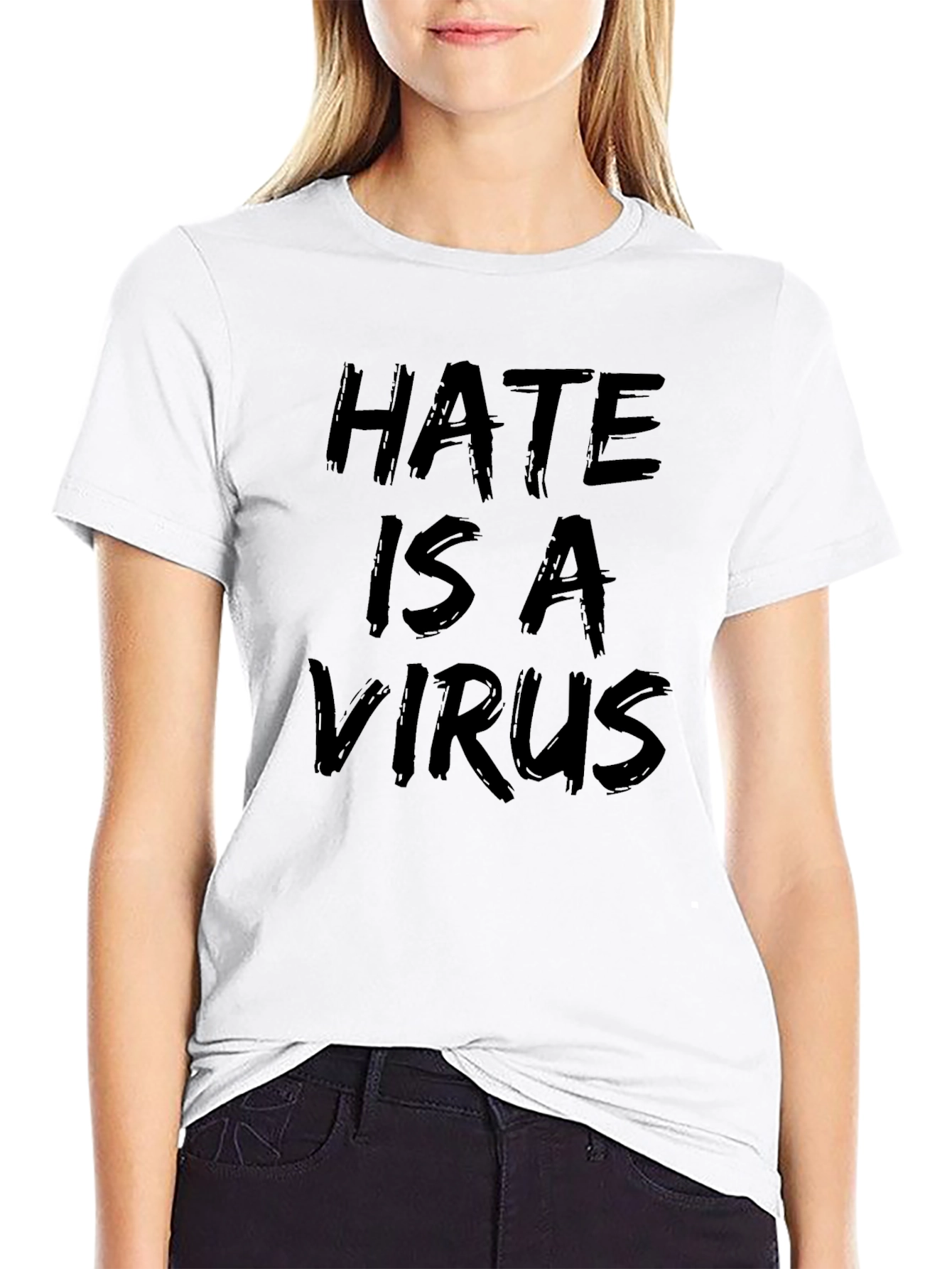 Black Hate is a Virus Graphic Tee - Black Crew Neck view 9