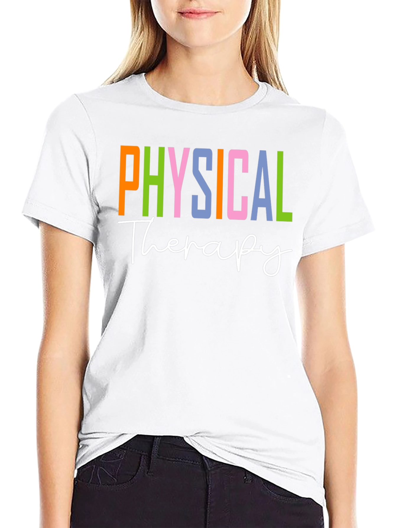 Black Physical Therapy T-Shirt Therapist Colorful Tee view 9