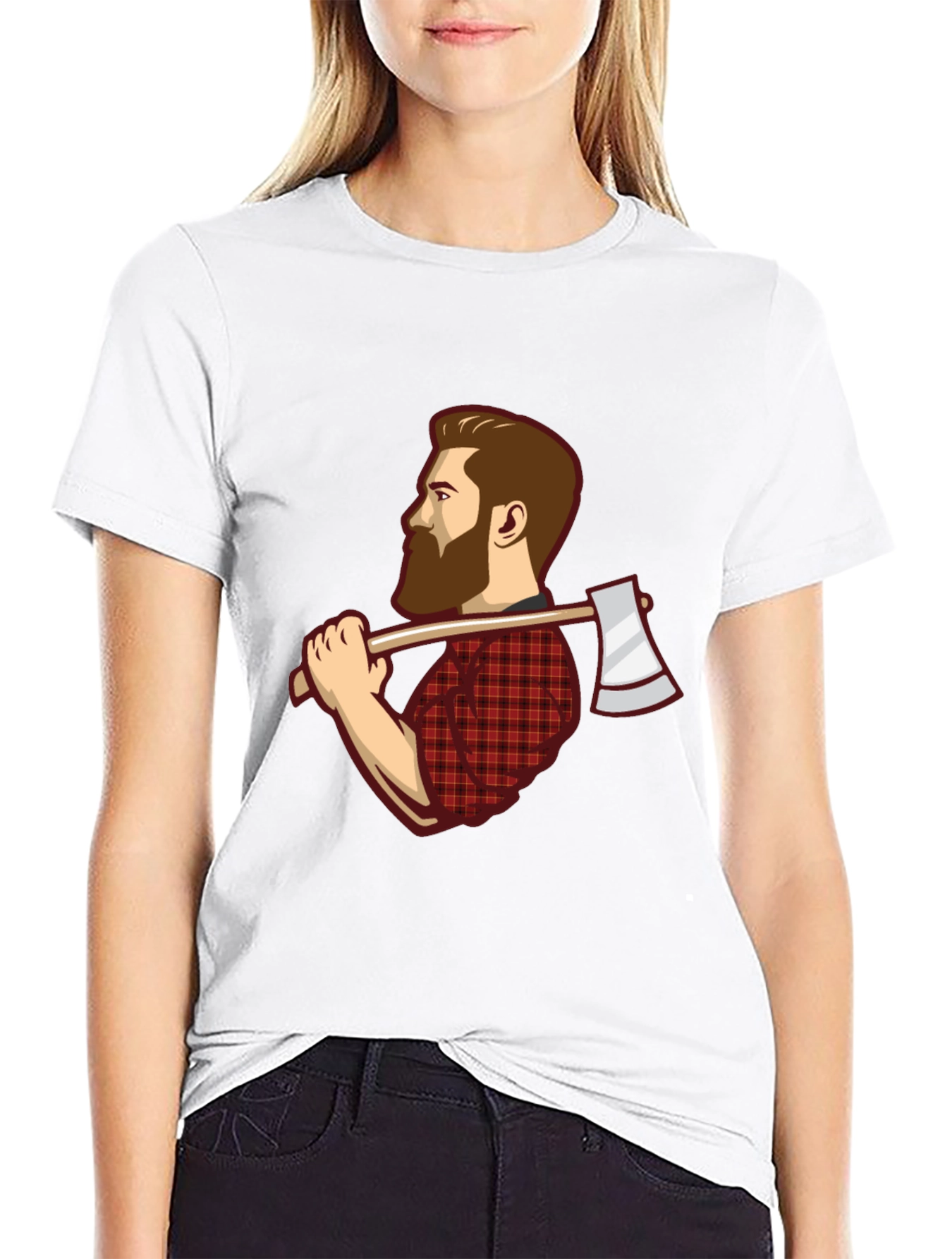Black Lumberjack Graphic Tee - Axe Wielding Woodcutter view 9