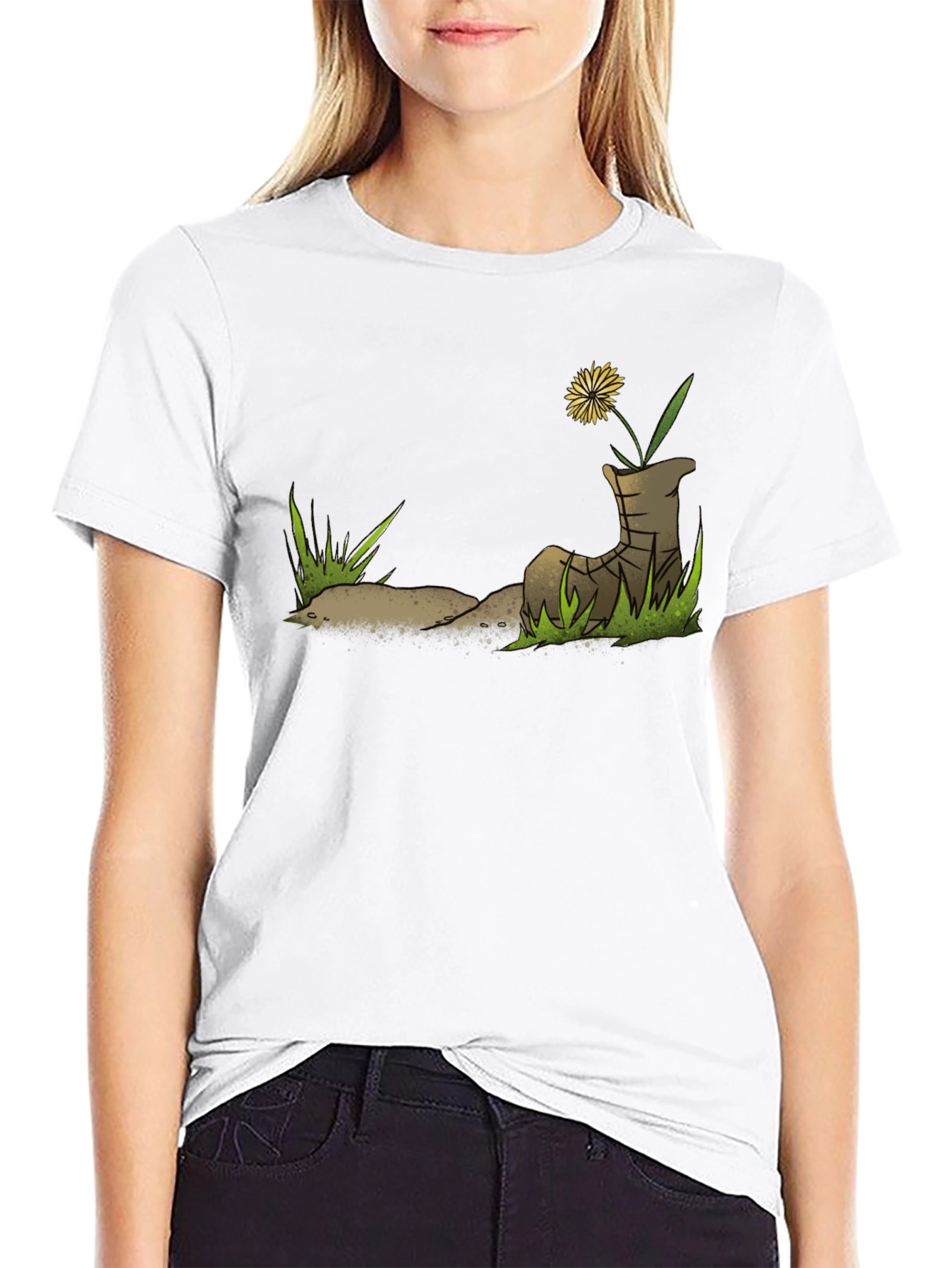 Dandelion Boot T-Shirt - Nature Graphic Tee - 9