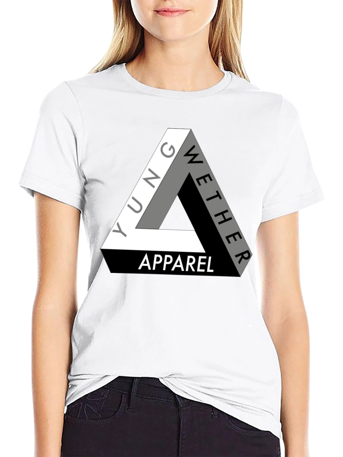 Black Yung Wether Apparel T-Shirt - Modern Triangle Logo Tee view 9